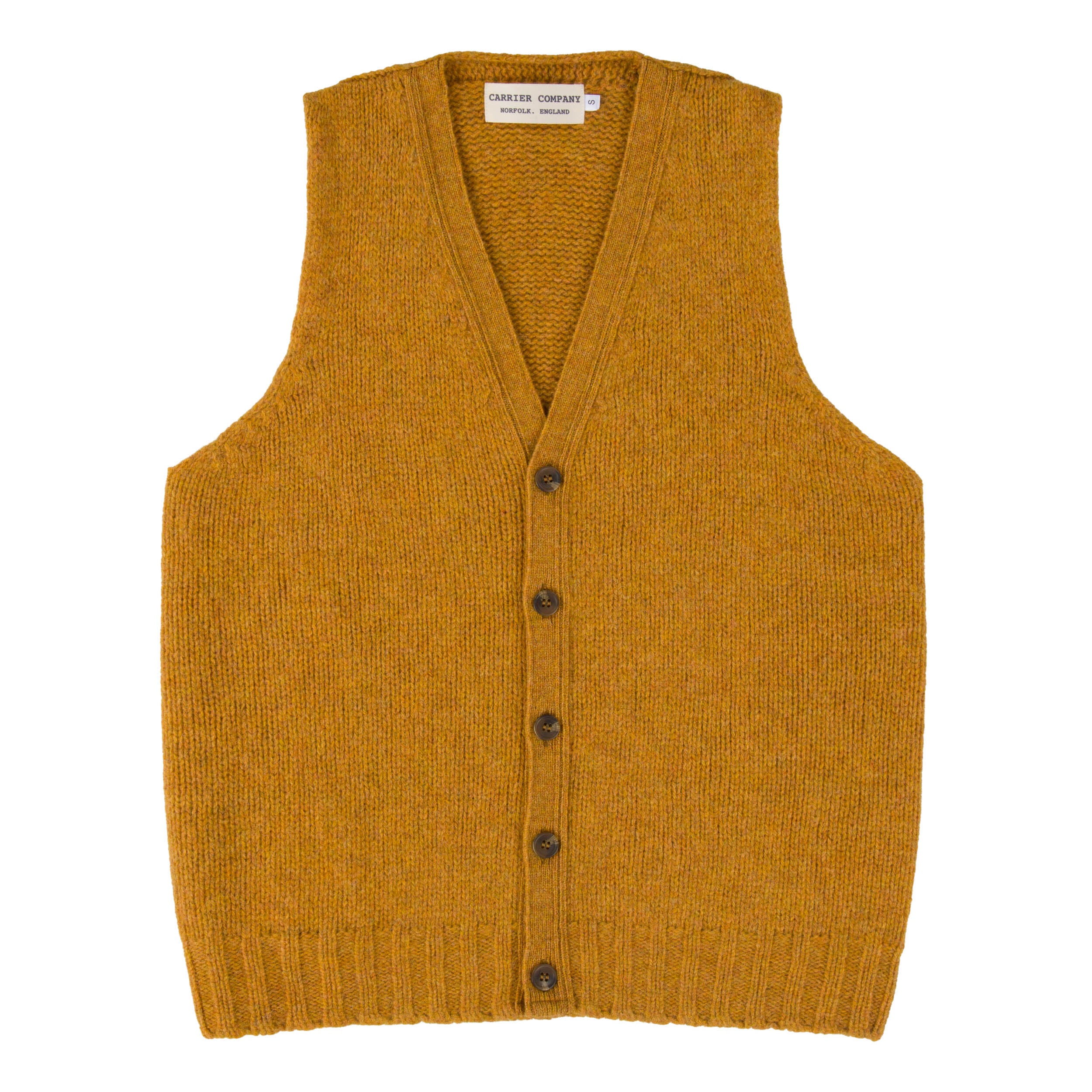 Sleeveless Cardigan in Cumin