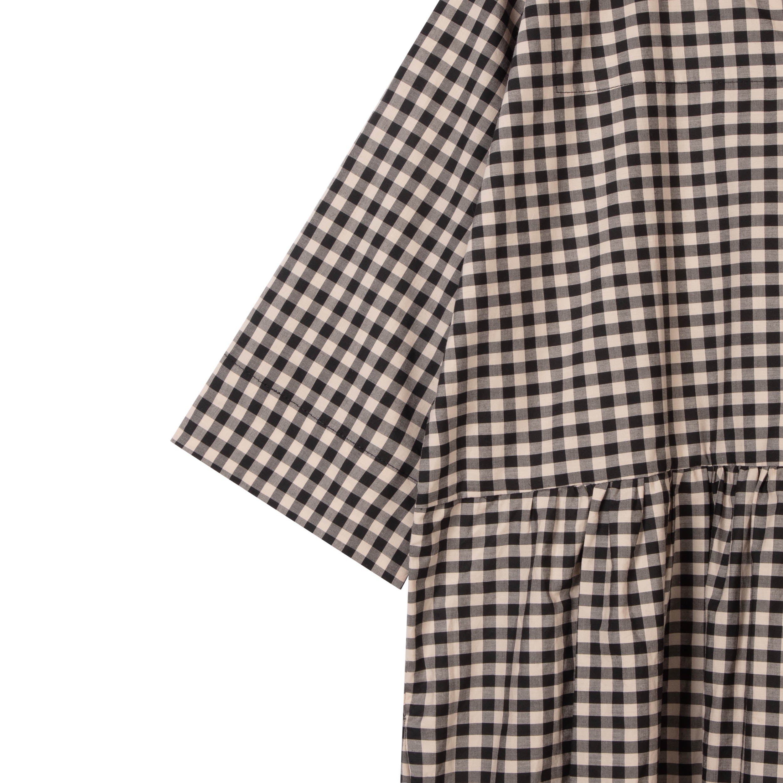 Carrier Company Chelsea Tee Shirt Dress in Black and Ivory Gingham Check