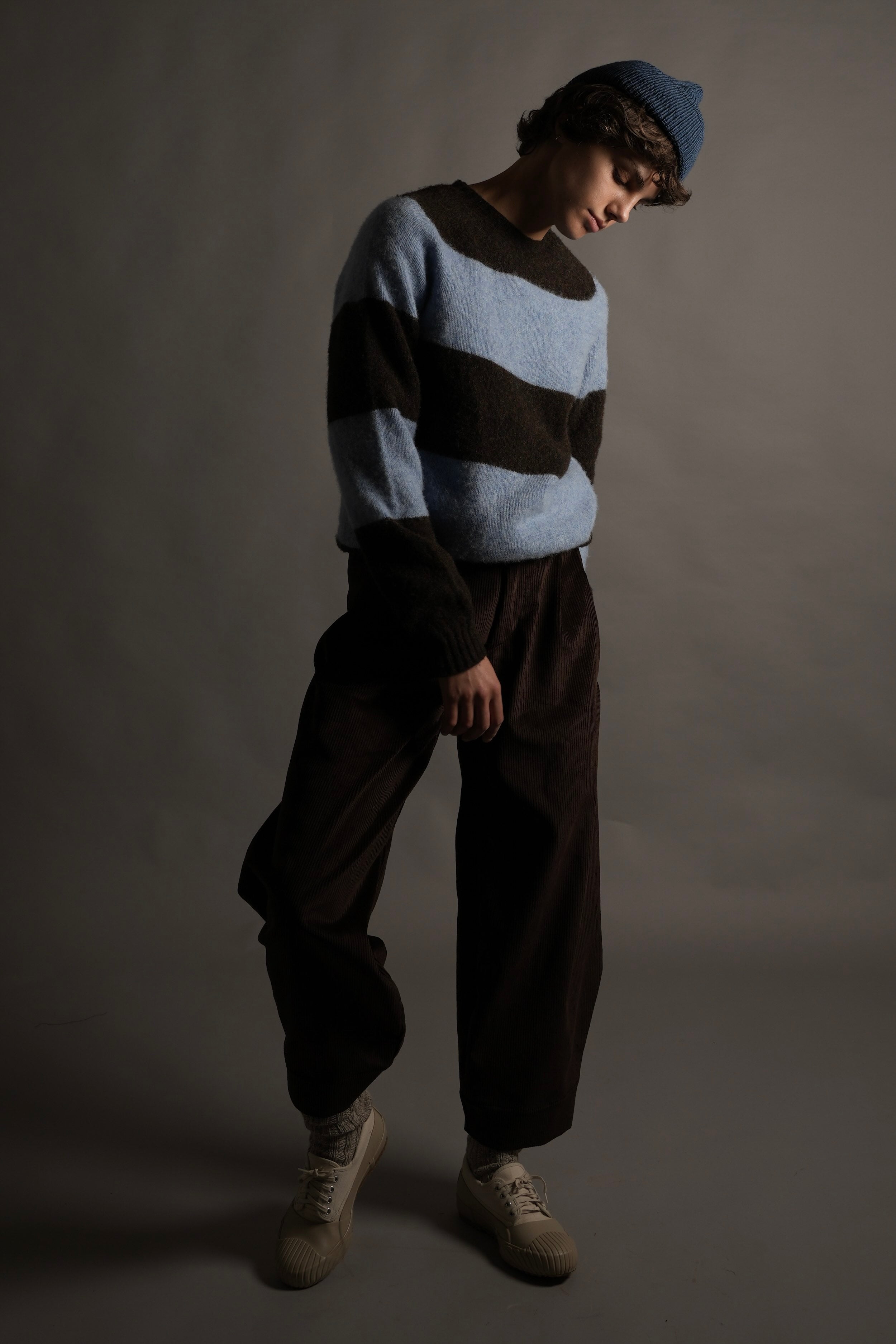 Els Wears Carrier Company Brushed Shetland Lambswool Jumper in Winter & Creek