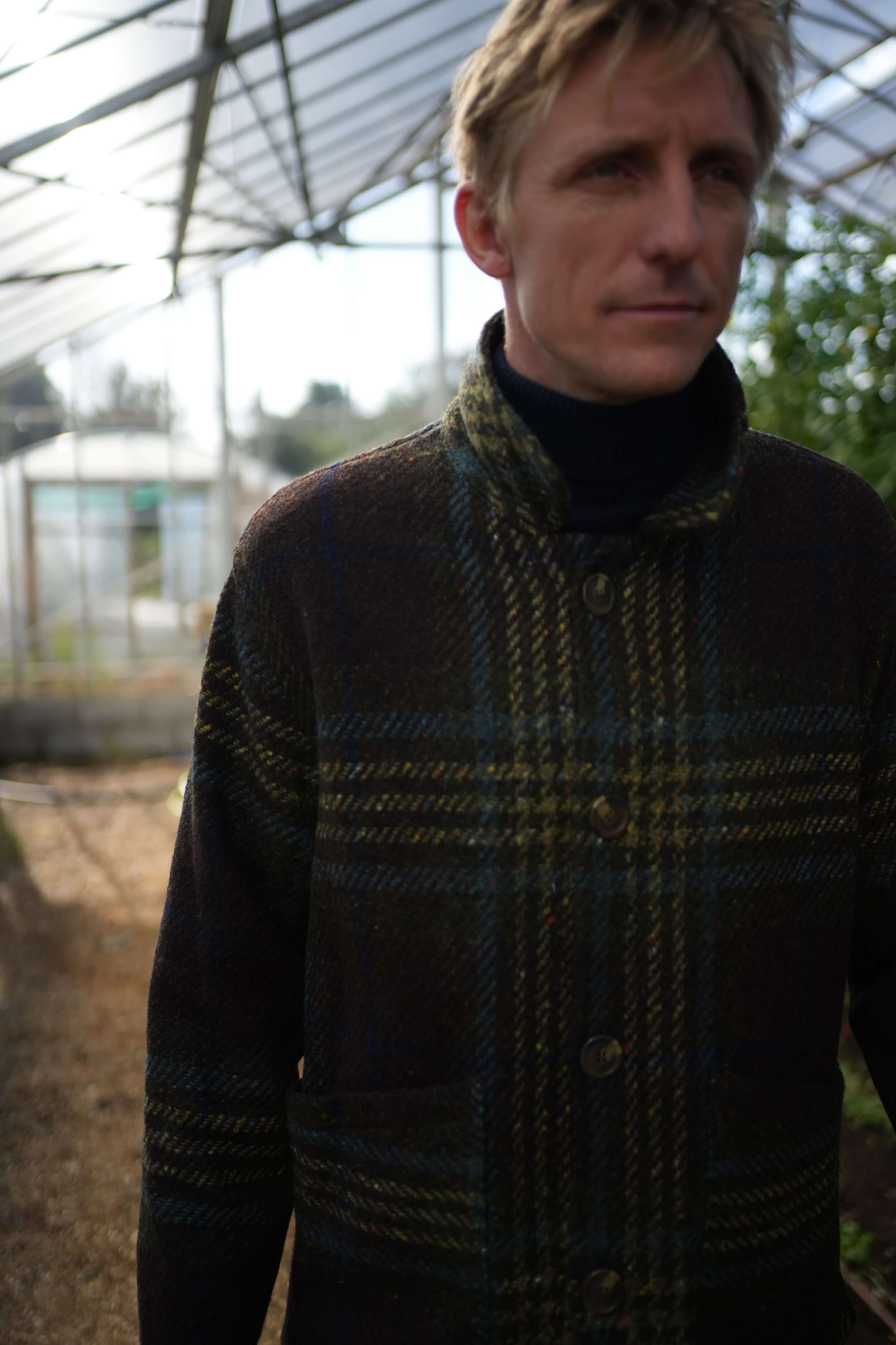 Tommy
 wears Carrier Company Celtic Wool Jacket in Spearmint