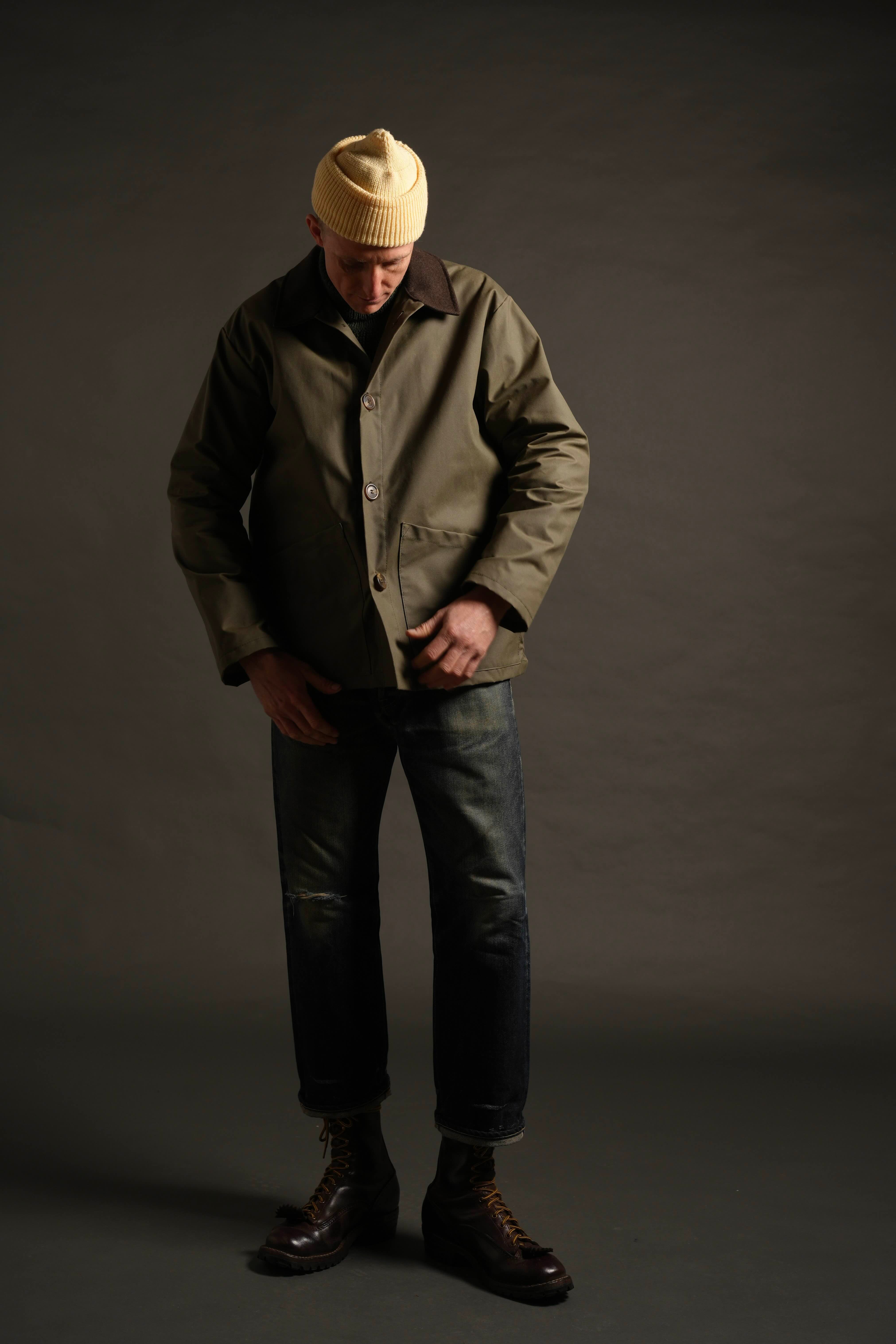Tommy Wears Carrier Company Waxed Duck Cotton Jacket In Olive