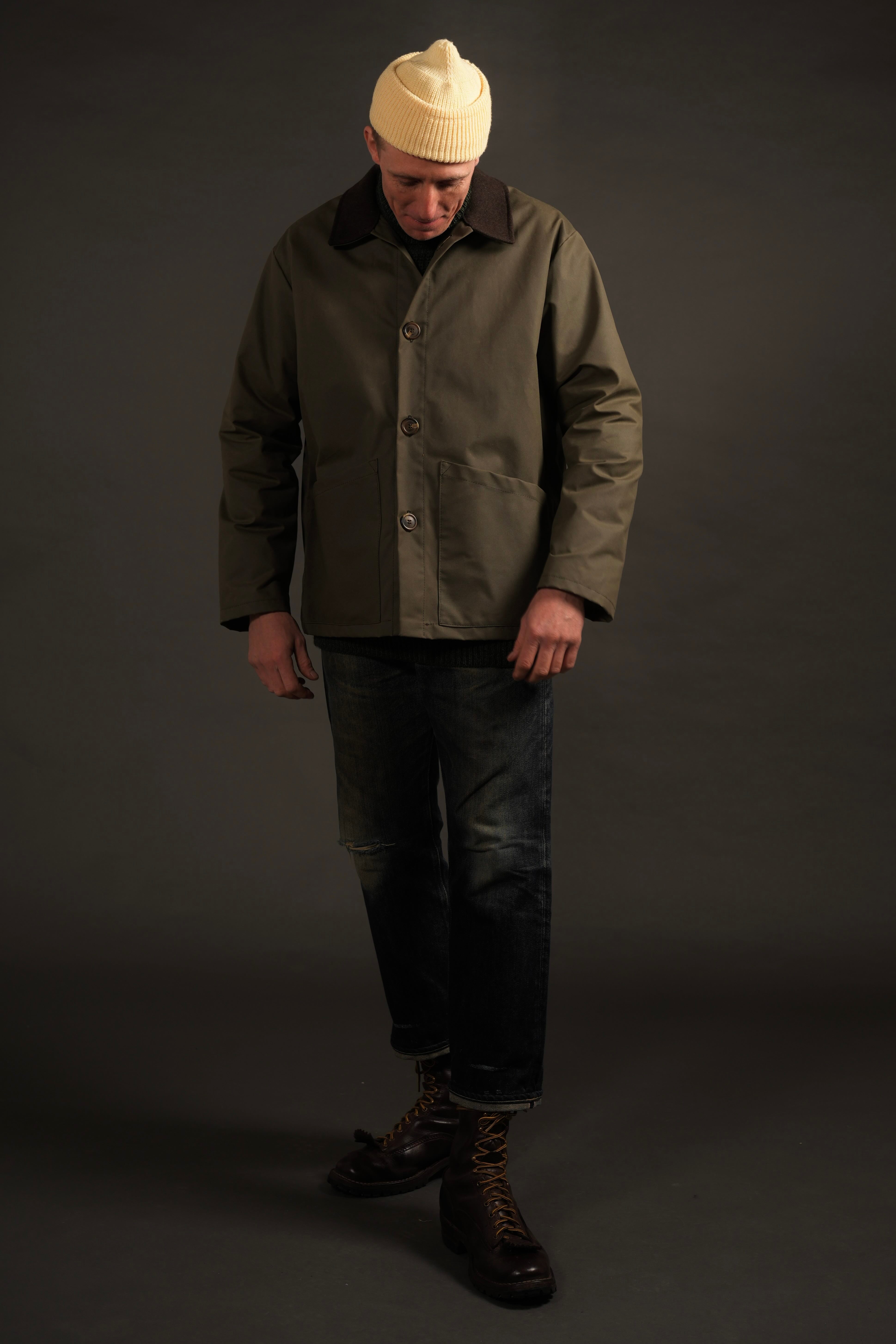 Tommy Wears Carrier Company Waxed Duck Cotton Jacket In Olive