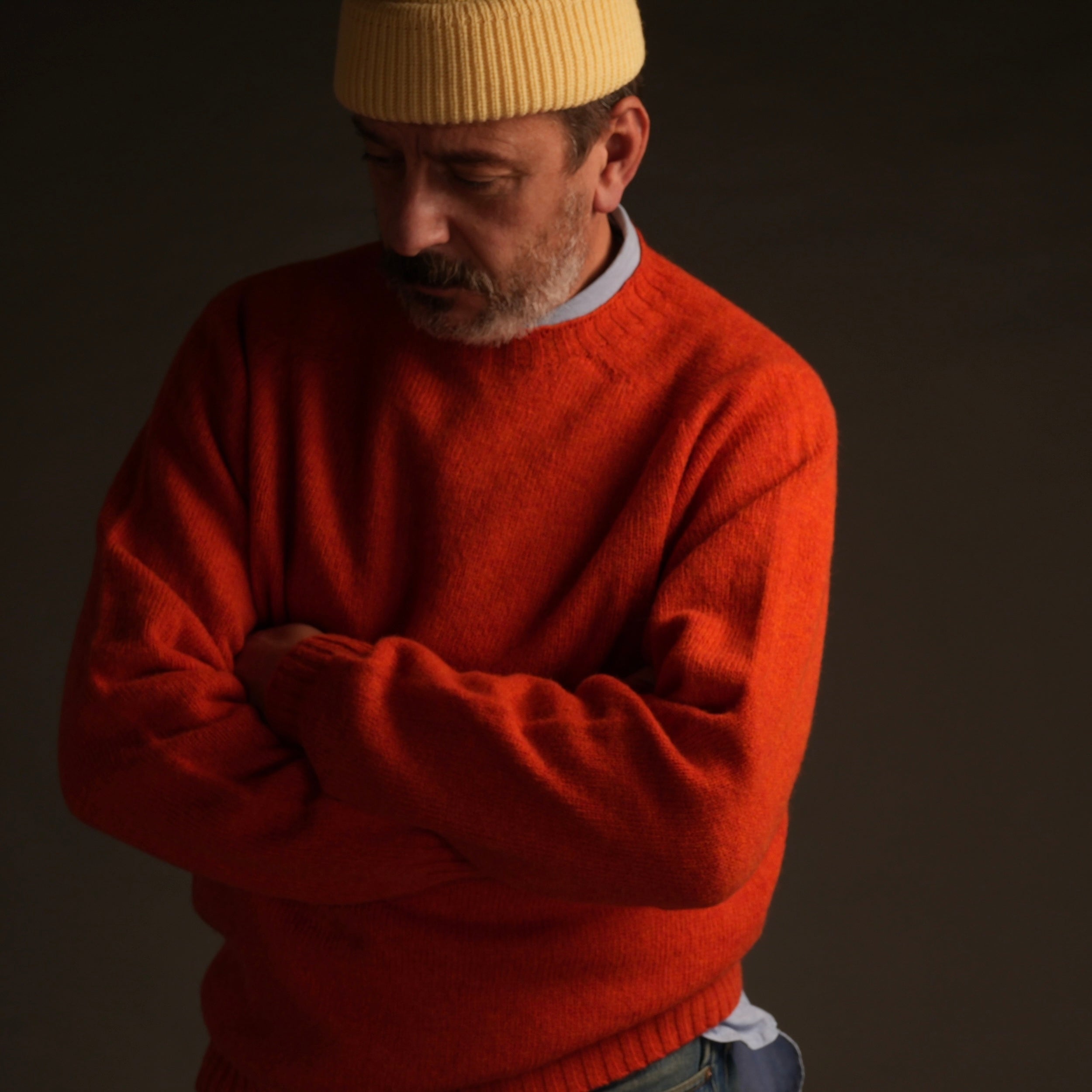 Enzo is 6'1" tall and wears an XL jumper