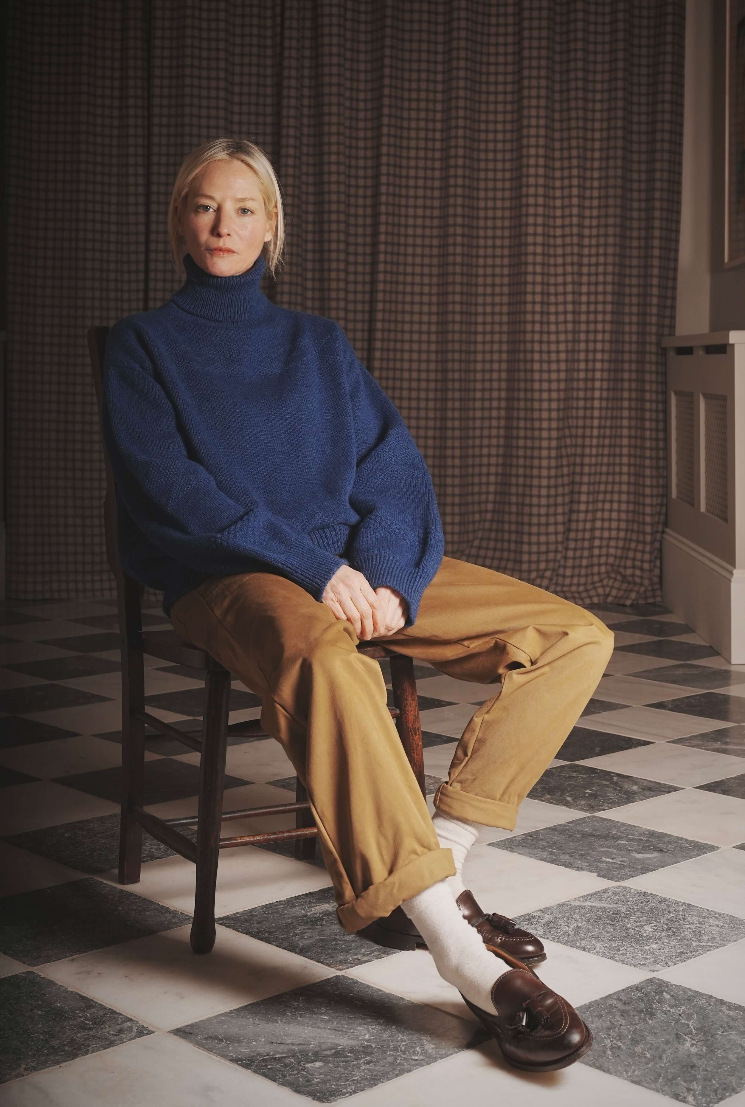 Sienna Wears Carrier Company Textured Polo Neck