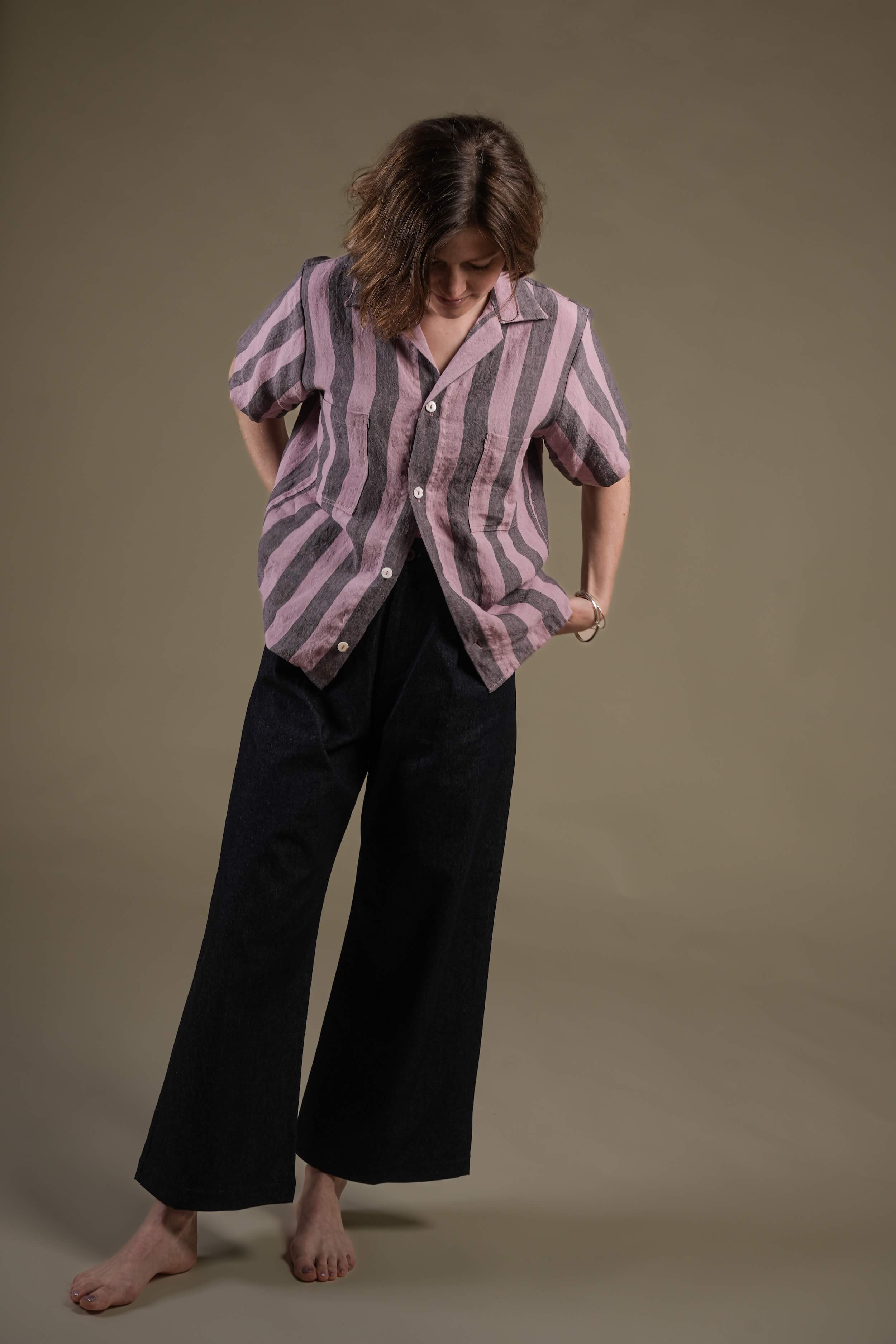 Minna is 5'8", a size 10 and wears a Small shirt