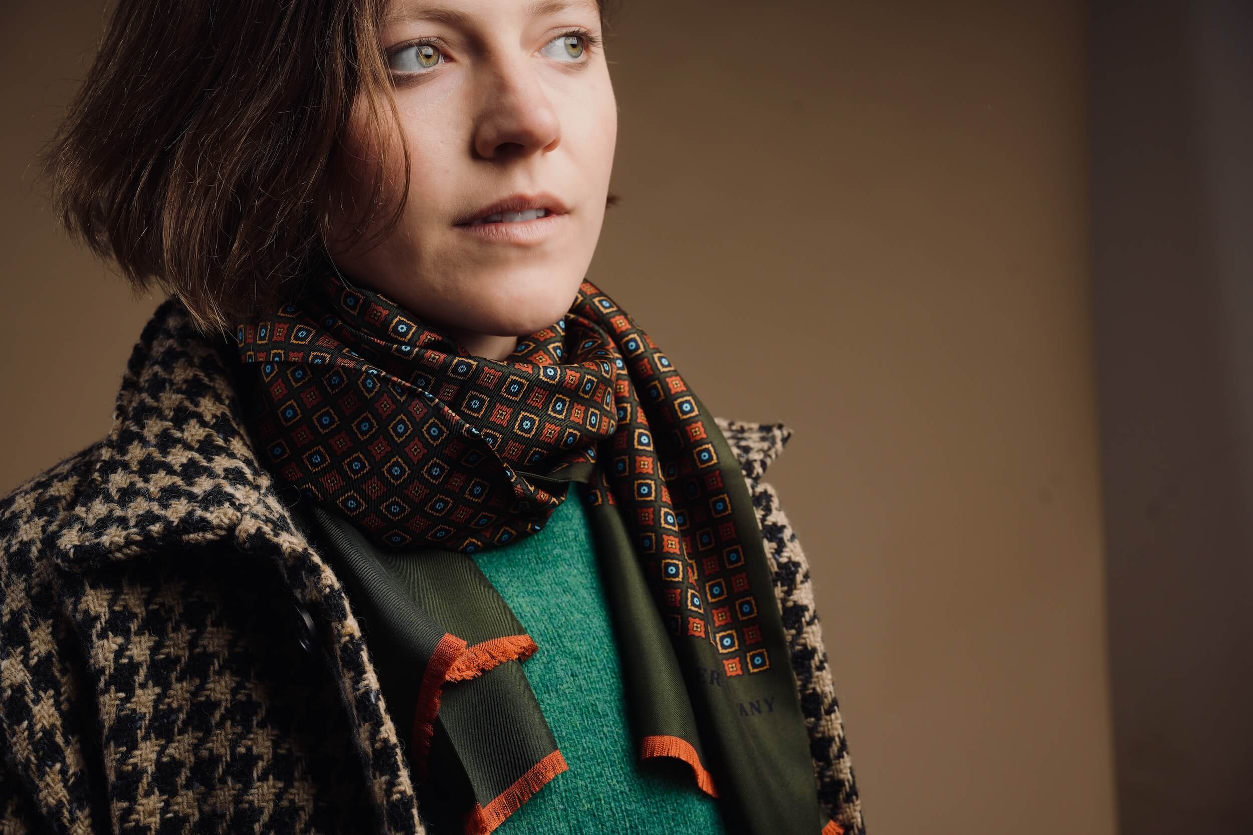 Minna Wears Carrier Company Celtic Wool Jacket in Houndstooth