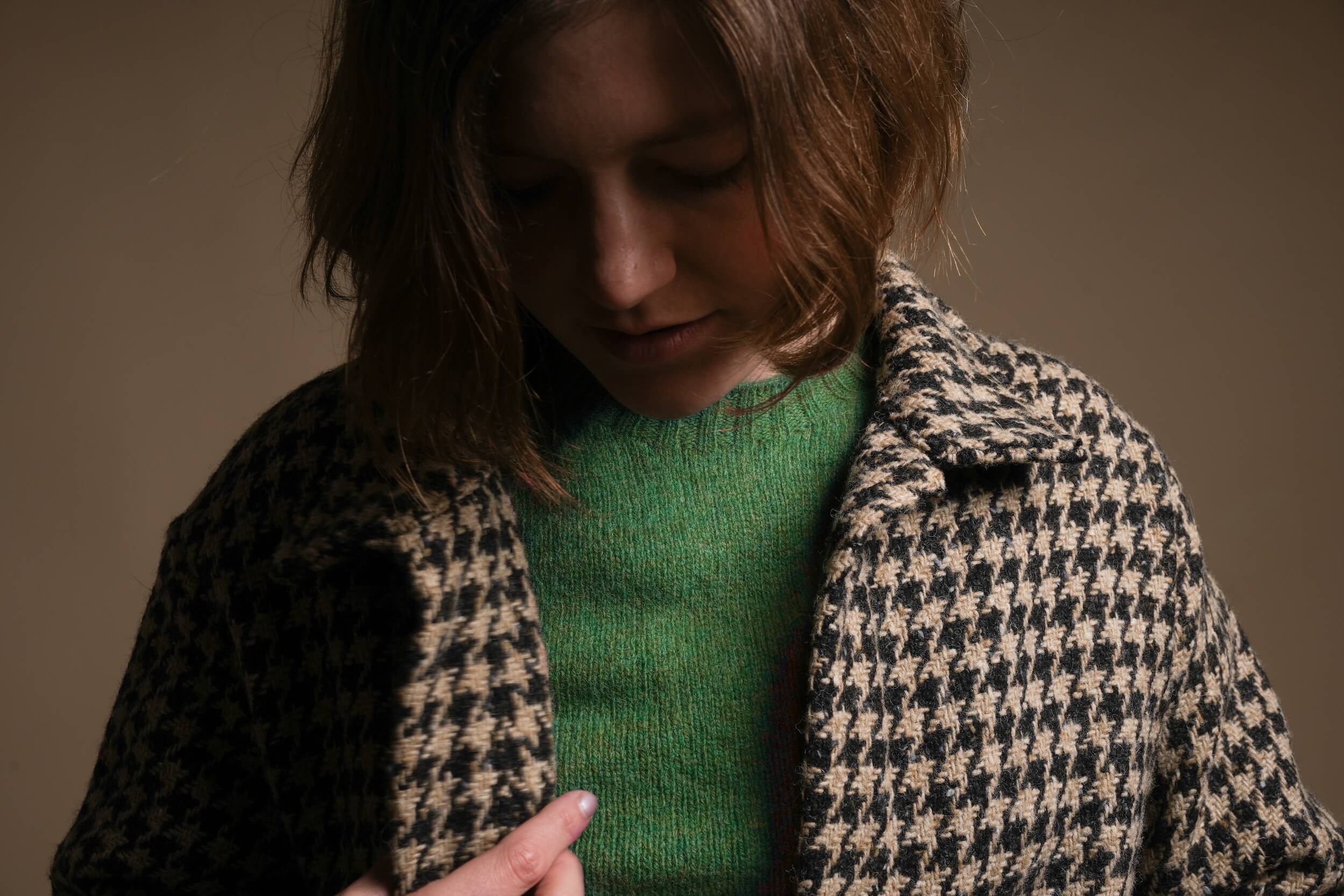 Minna Wears Carrier Company Shetland Wool Jumper In  Jade Lambswool