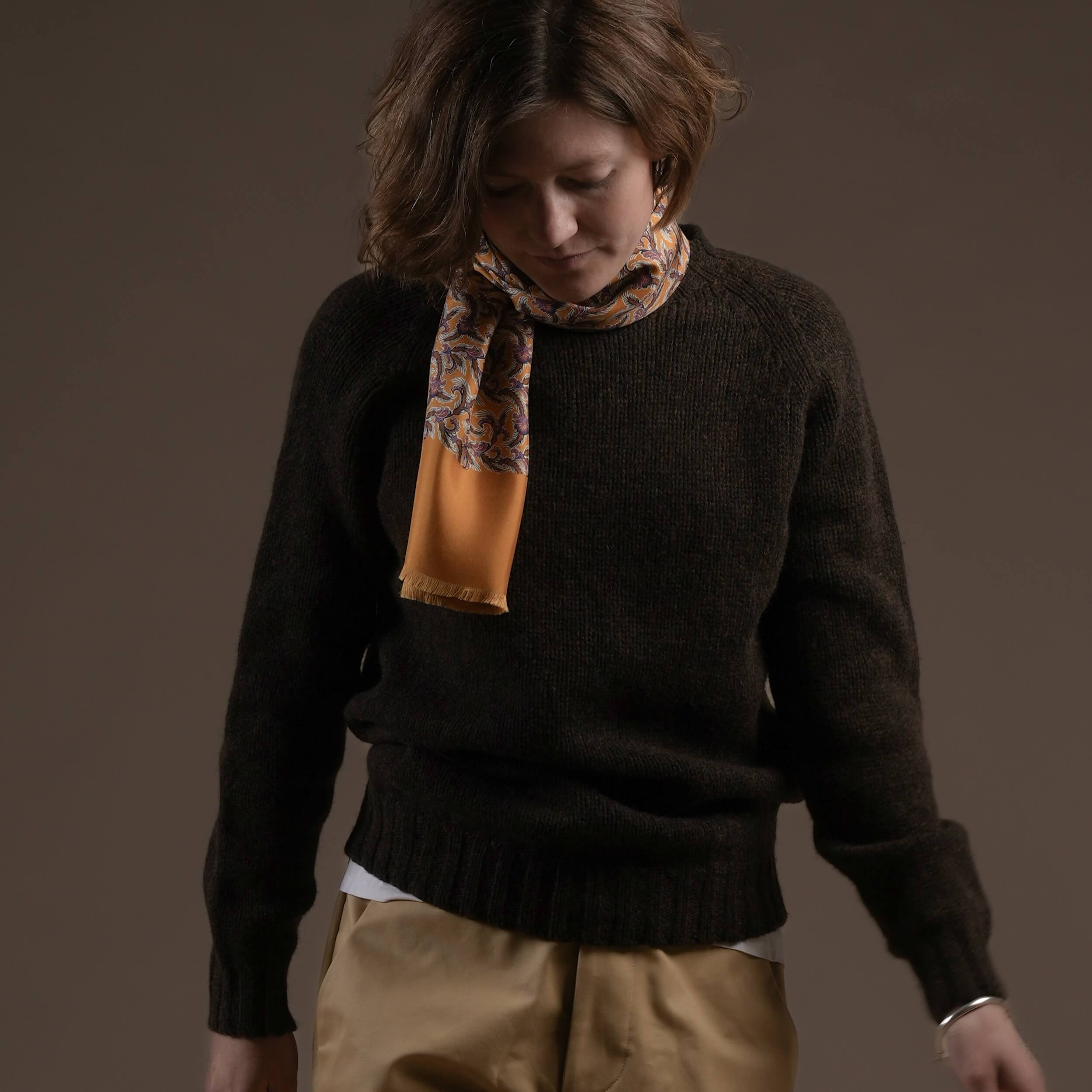 Minna Wears Carrier Company 4 Ply  Lambswool Jumper In Carob
