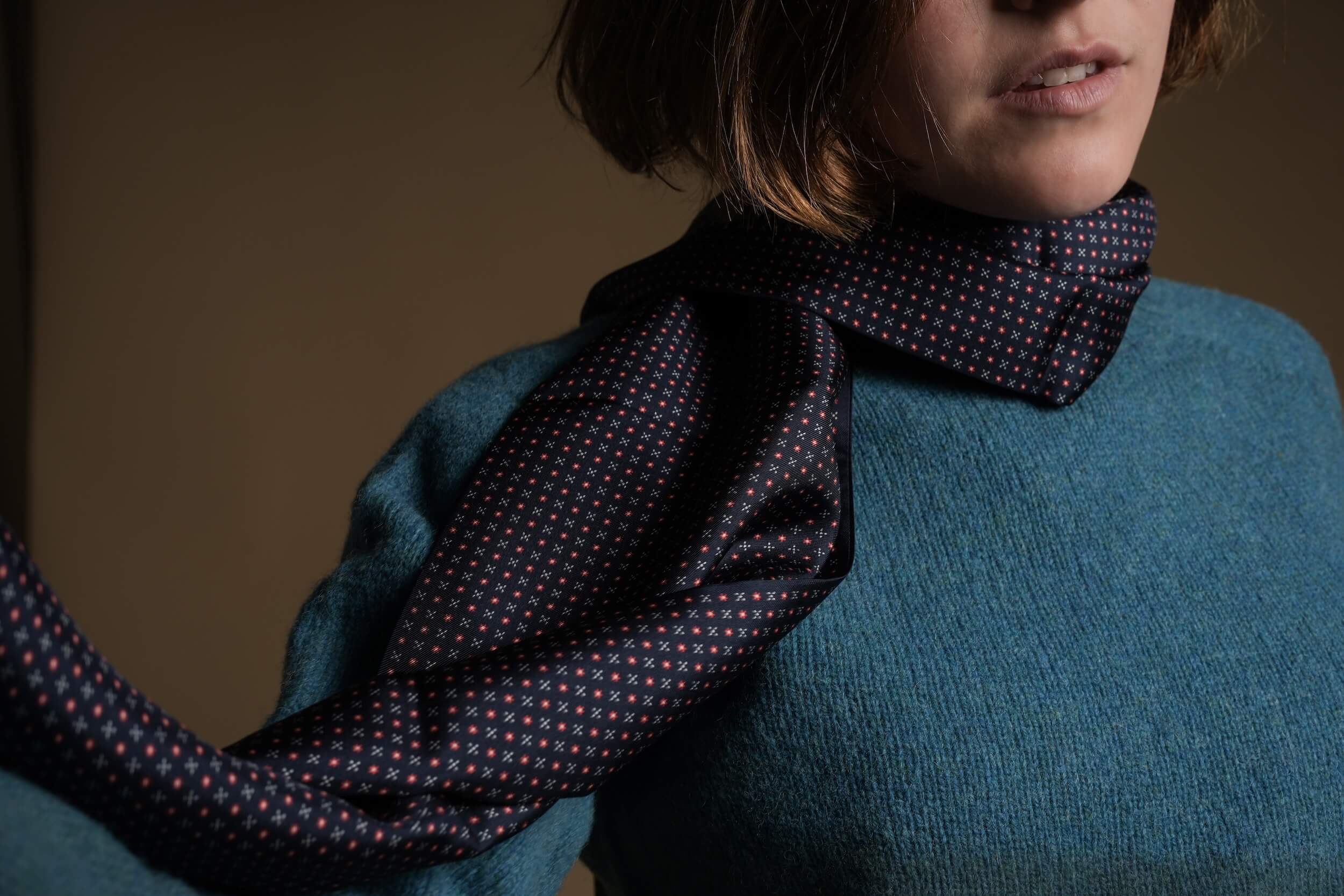 Minna Wears Carrier Company Shetland Wool Jumper In  Kingfisher Lambswool