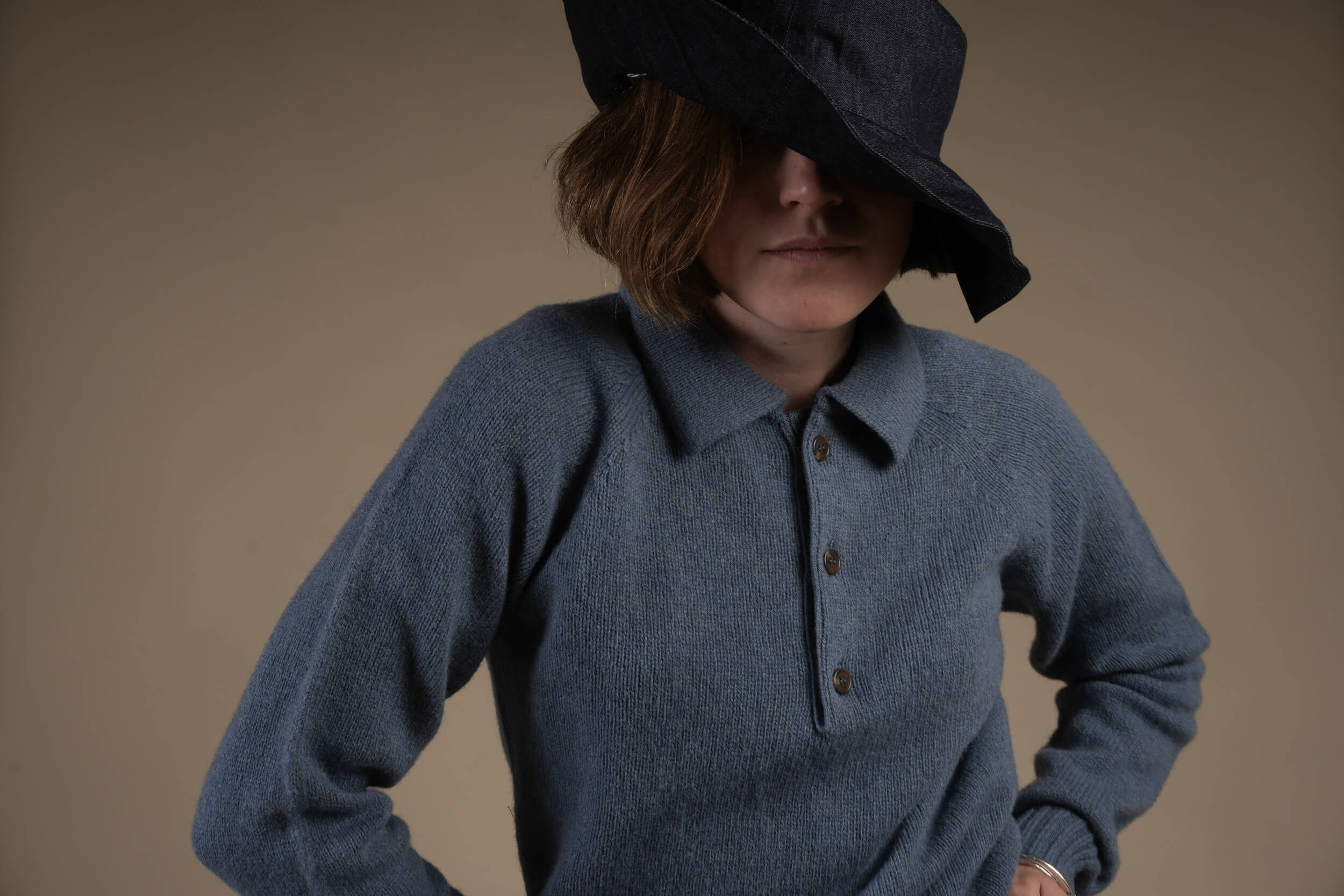 Minna Wears Carrier Company Wool Polo In Sea Glass