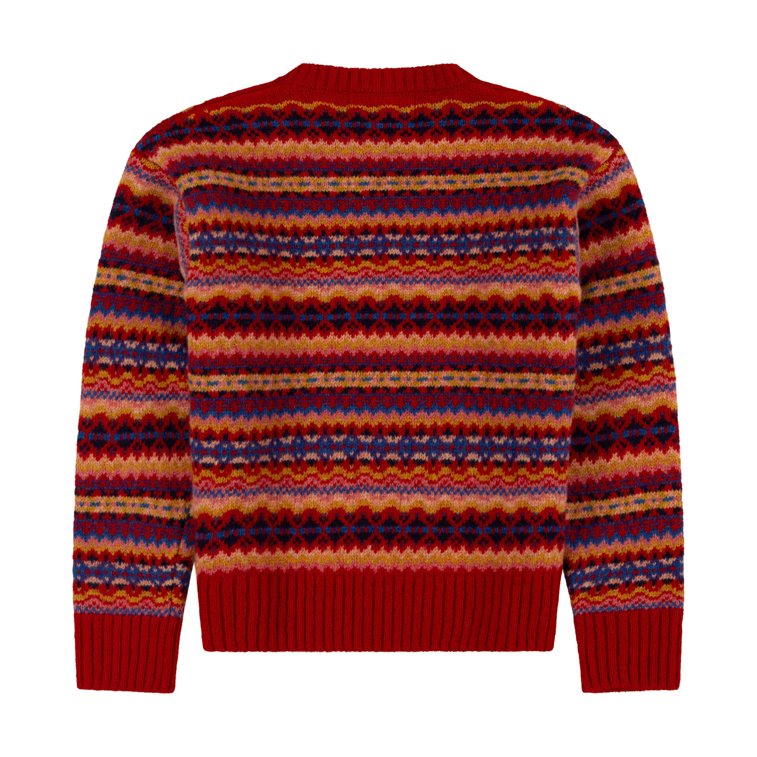 Carrier Company Fair Isle Jumper In Ruby