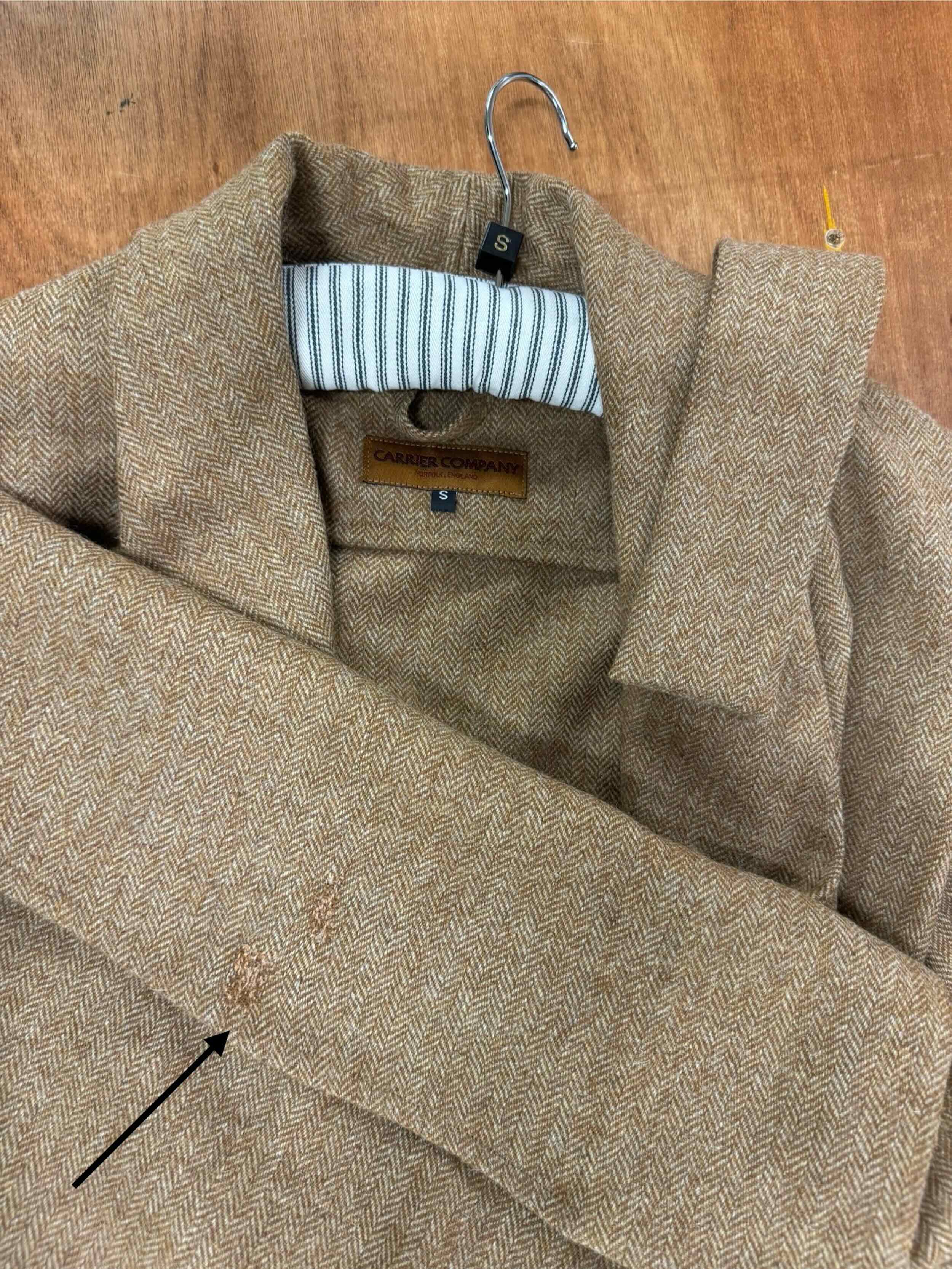 Carrier Company Wool Dressing Gown in Tan Herringbone