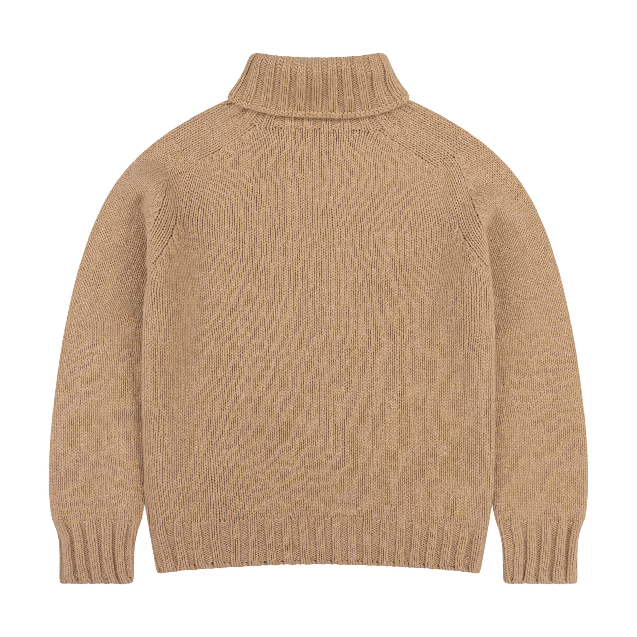Carrier Company Supremely Soft Roll Neck Heavy Gauge Lambswool In Camel