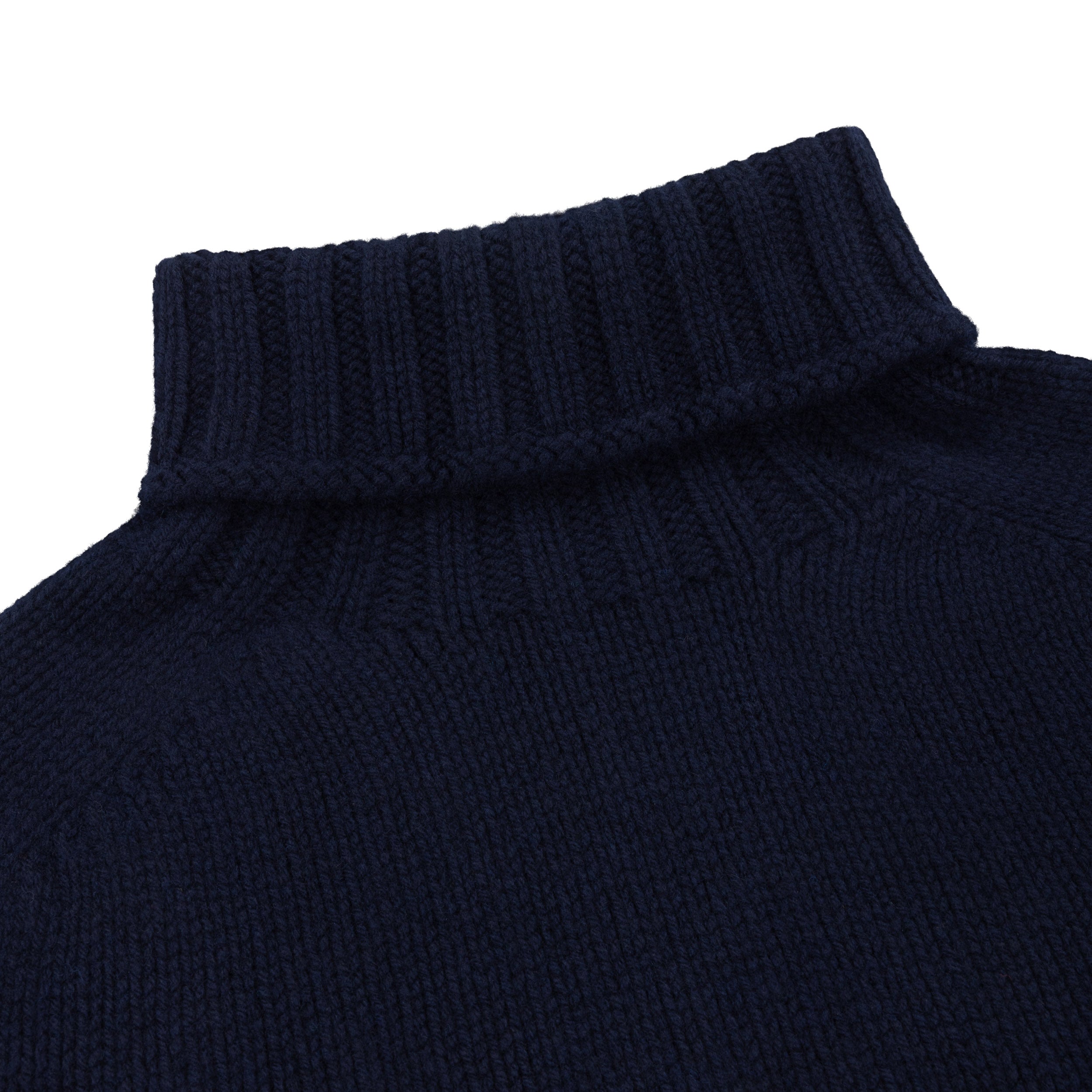 Carrier Company Roll Neck Luxury Supremely Soft Heavy Gauge Lambswool Jumper In Navy