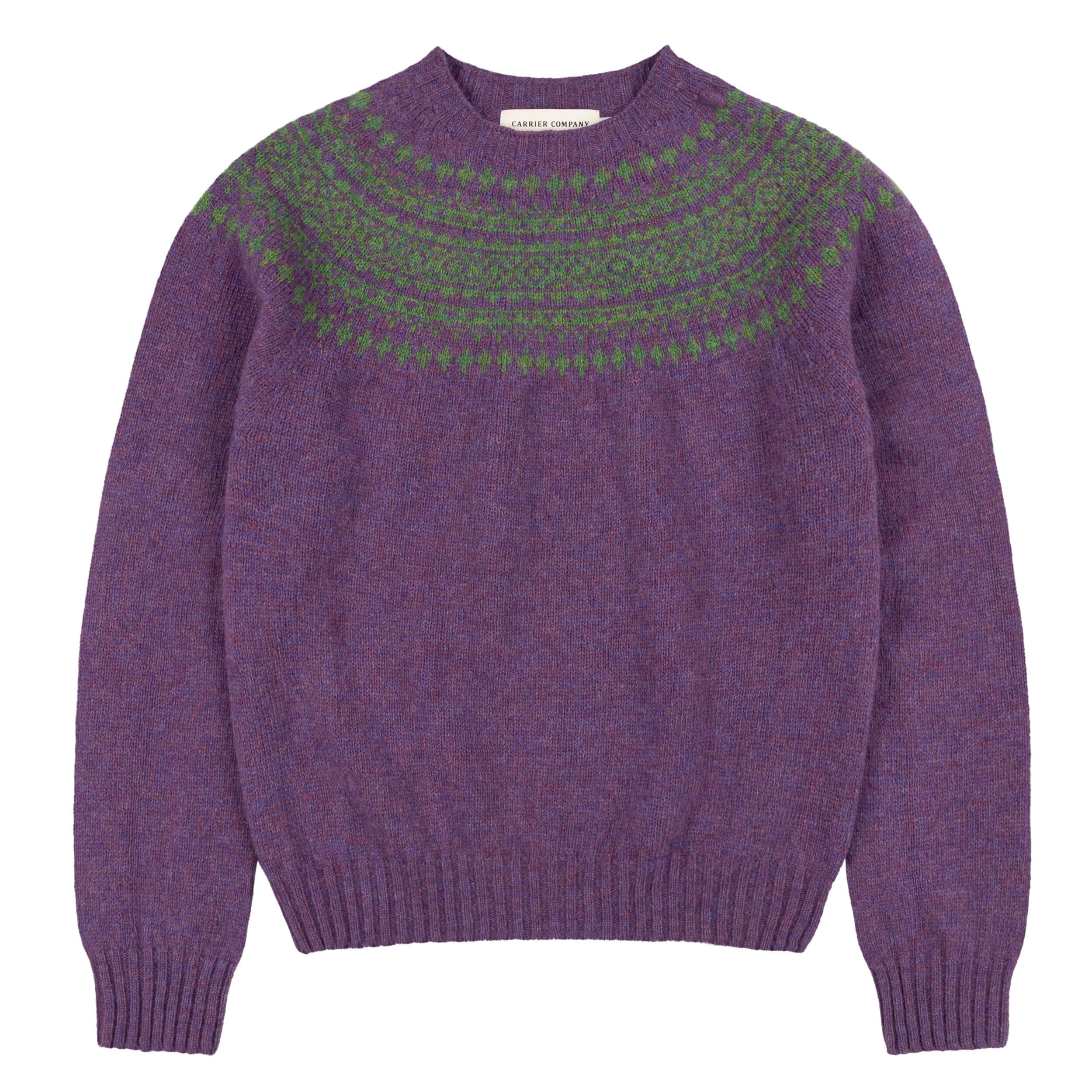Carrier Company Shetland Yoke Jumper In Parsley & Lavender