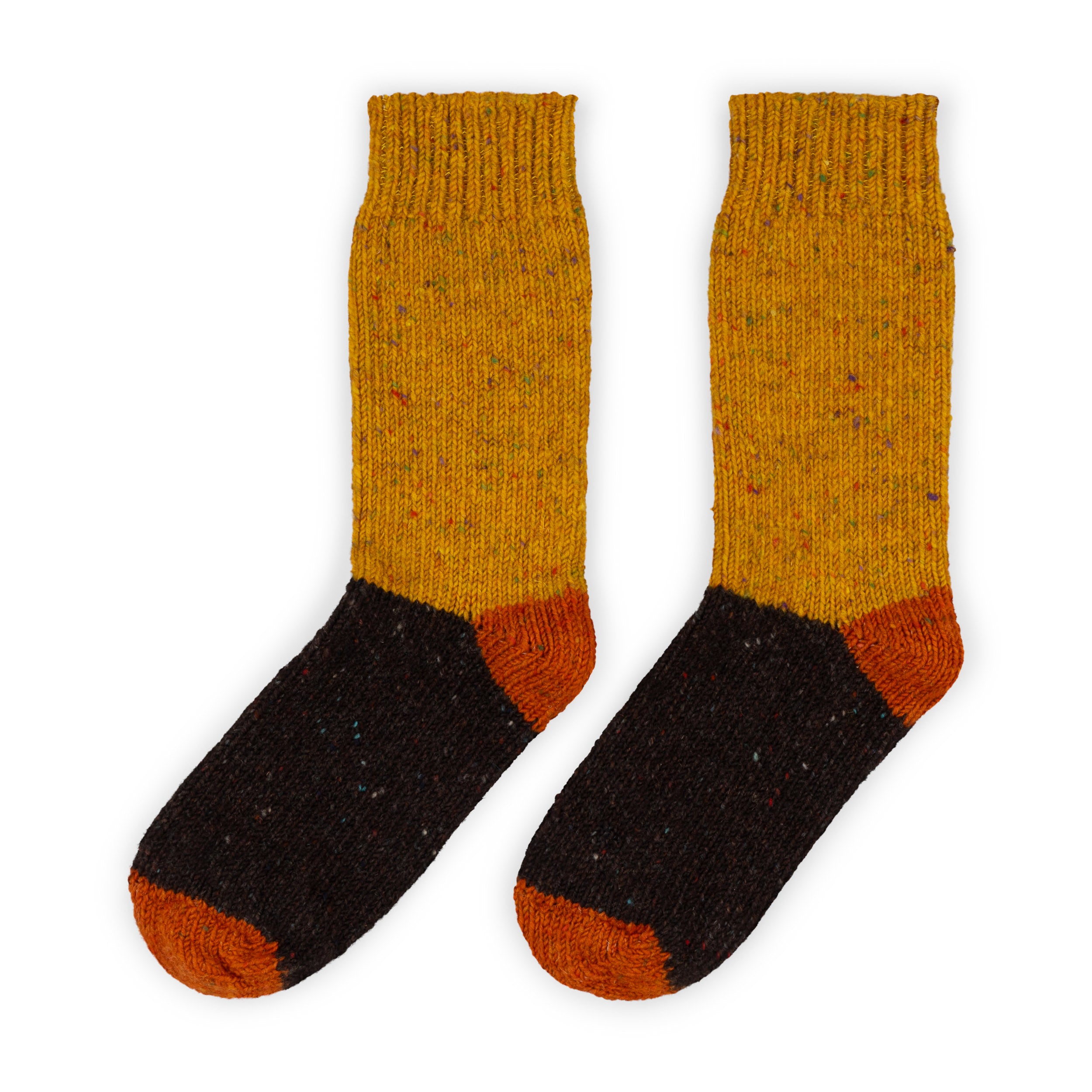 Carrier Company Sri-Colour Donegal Sock In Sunflower & Seeds