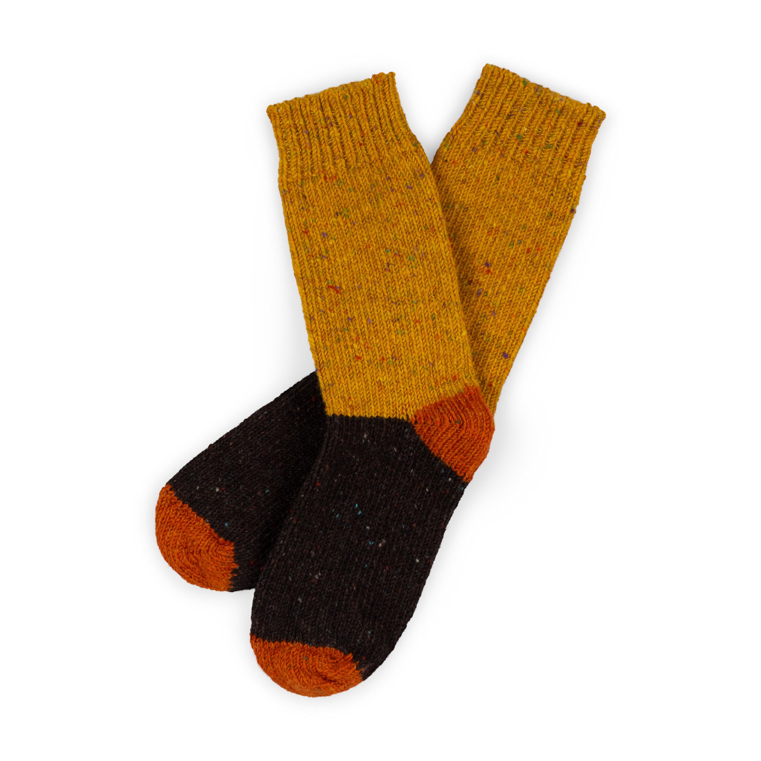 Carrier Company Sri-Colour Donegal Sock In Sunflower & Seeds
