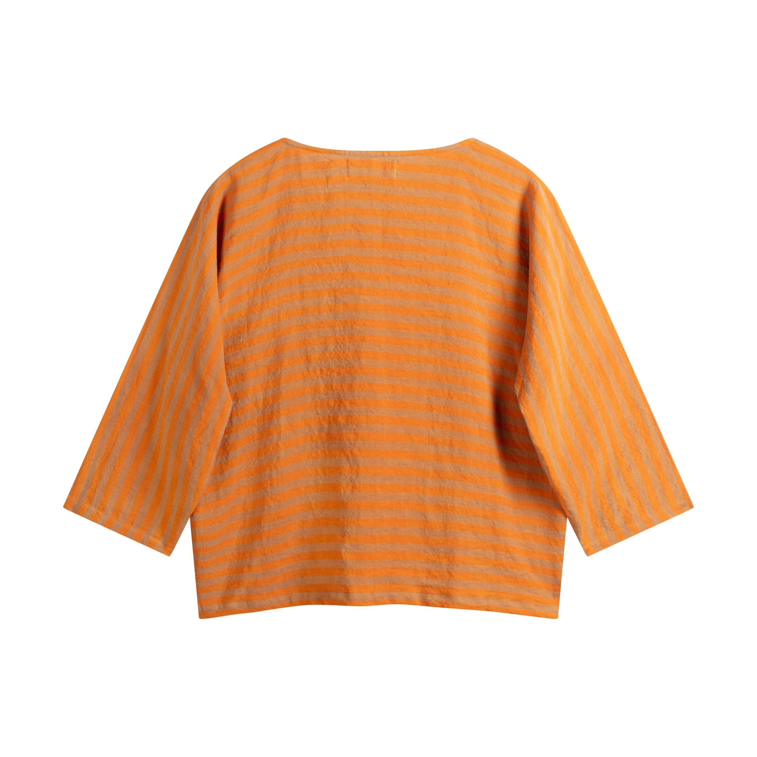 Carrier Company Linen Tee Shirt in Orange and Brown