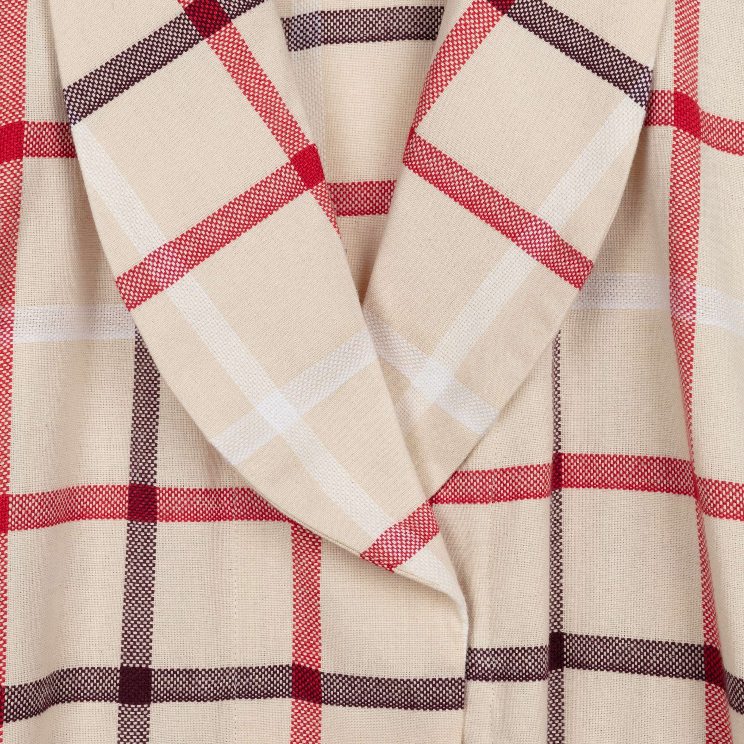 Carrier Company Cotton Dressing Gown in Red & Brown Check