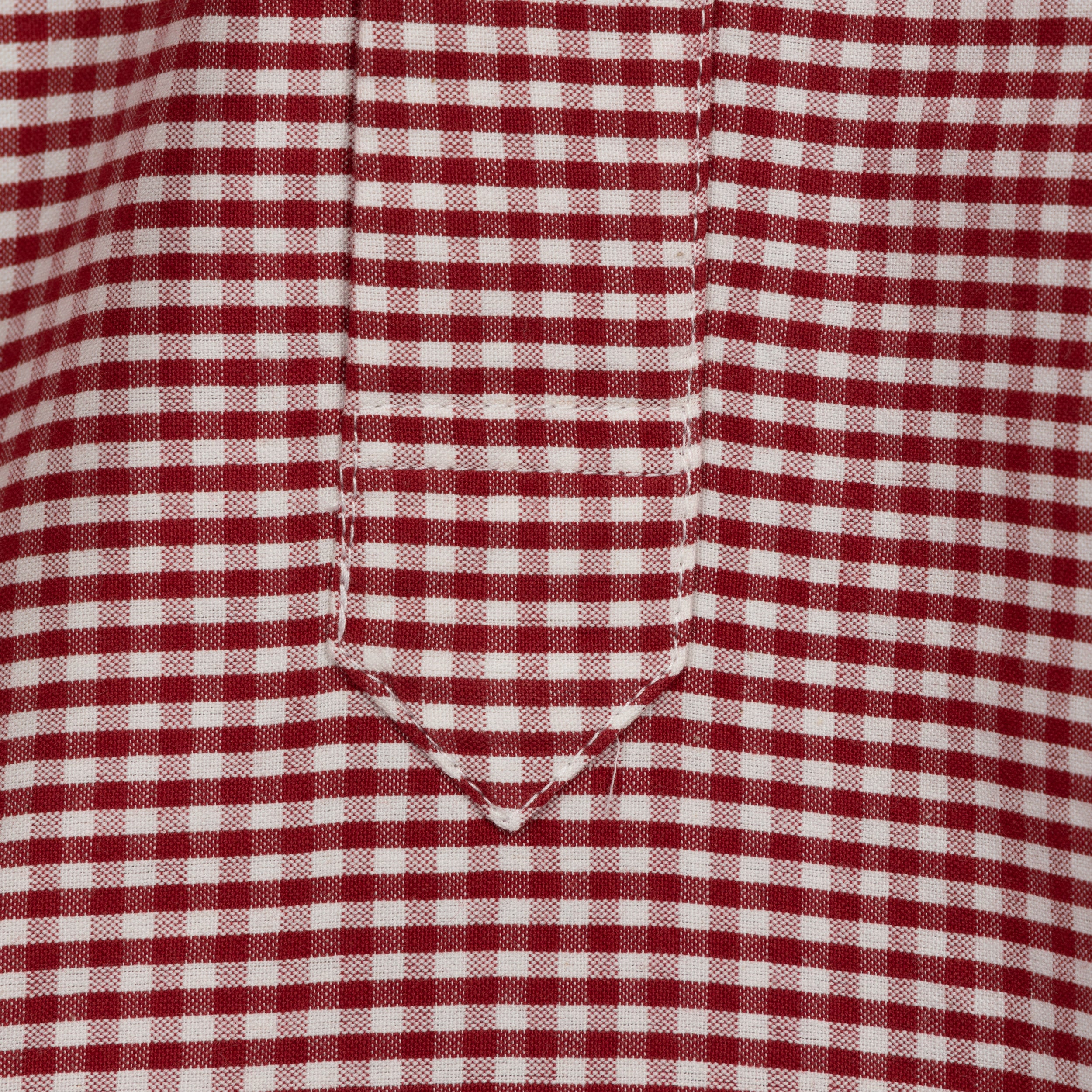 Carrier Company Collarless Work Shirt in Gingham Red Cotton