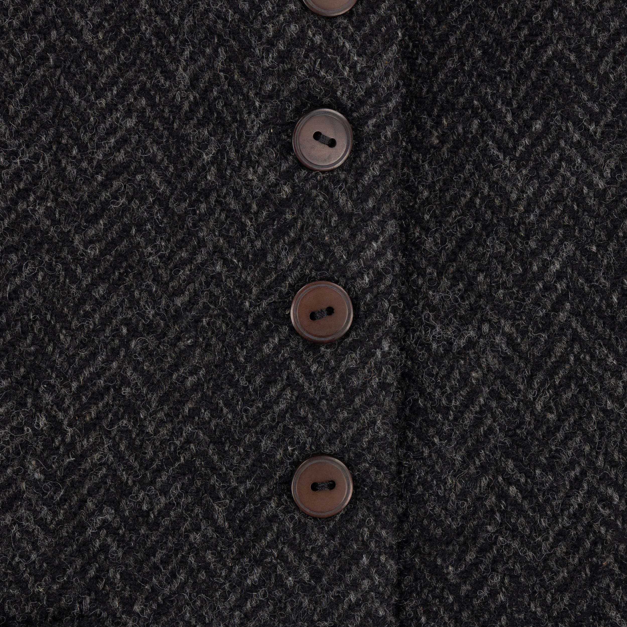 Womens Wool Waistcoat in Charcoal Herringbone