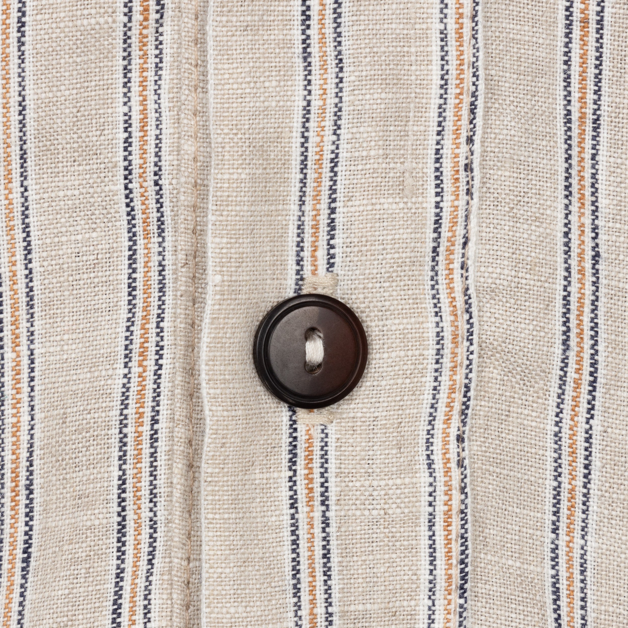 Carrier Company Collarless Linen Work Shirt in Striped Linen