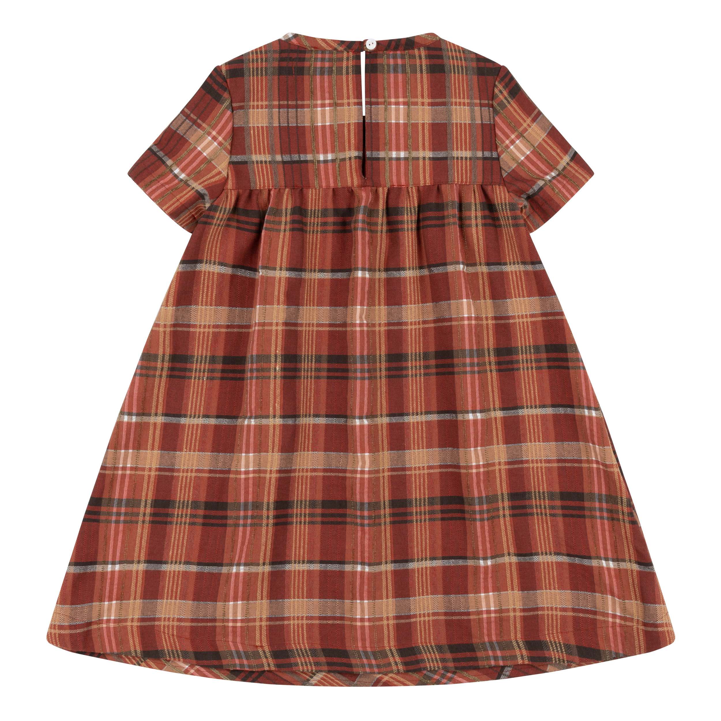 Carrier Company Children's Smock Dress in Rust Check