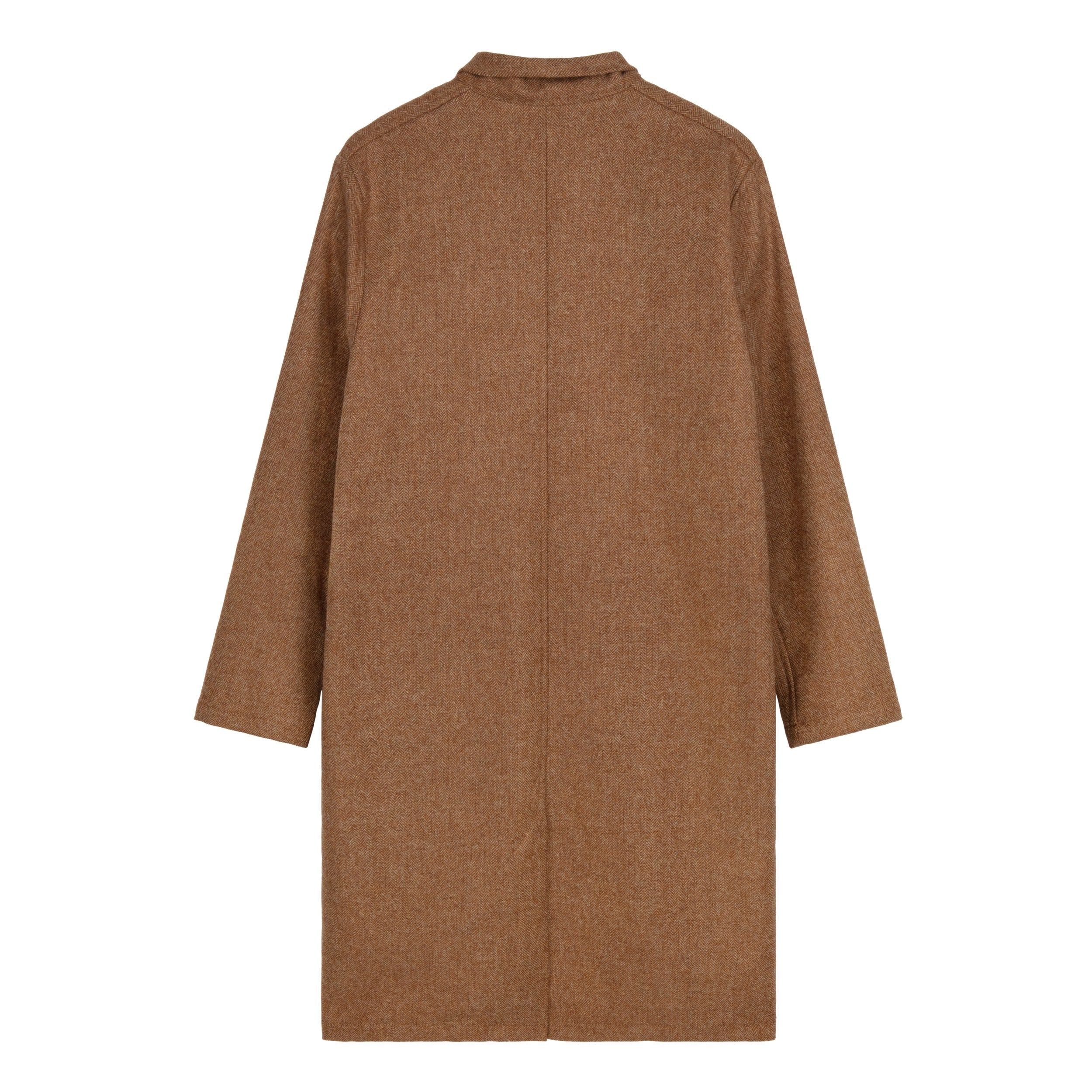 Carrier Company Tan Herringbone Wool Coat