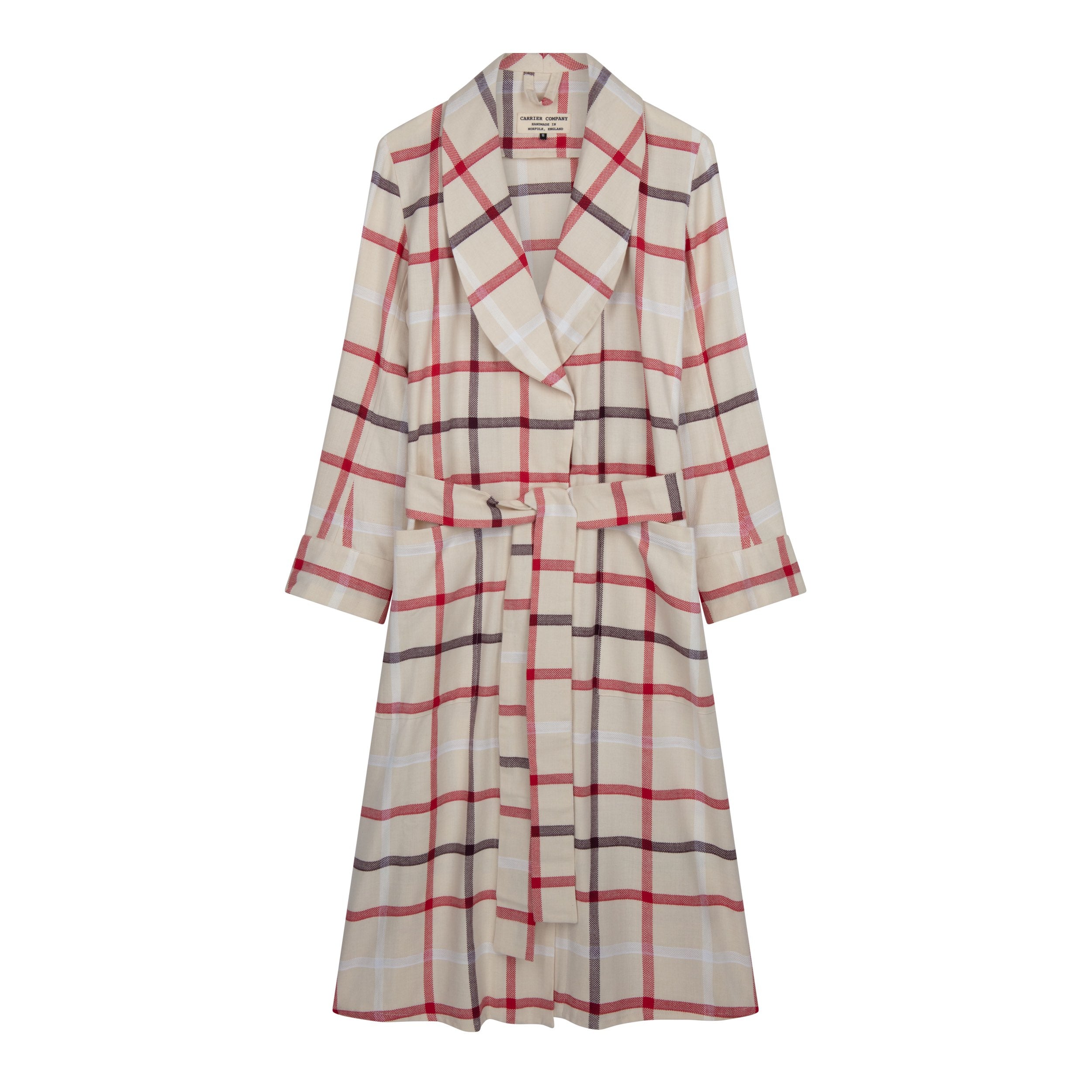 Carrier Company Cotton Dressing Gown in Red & Brown Check