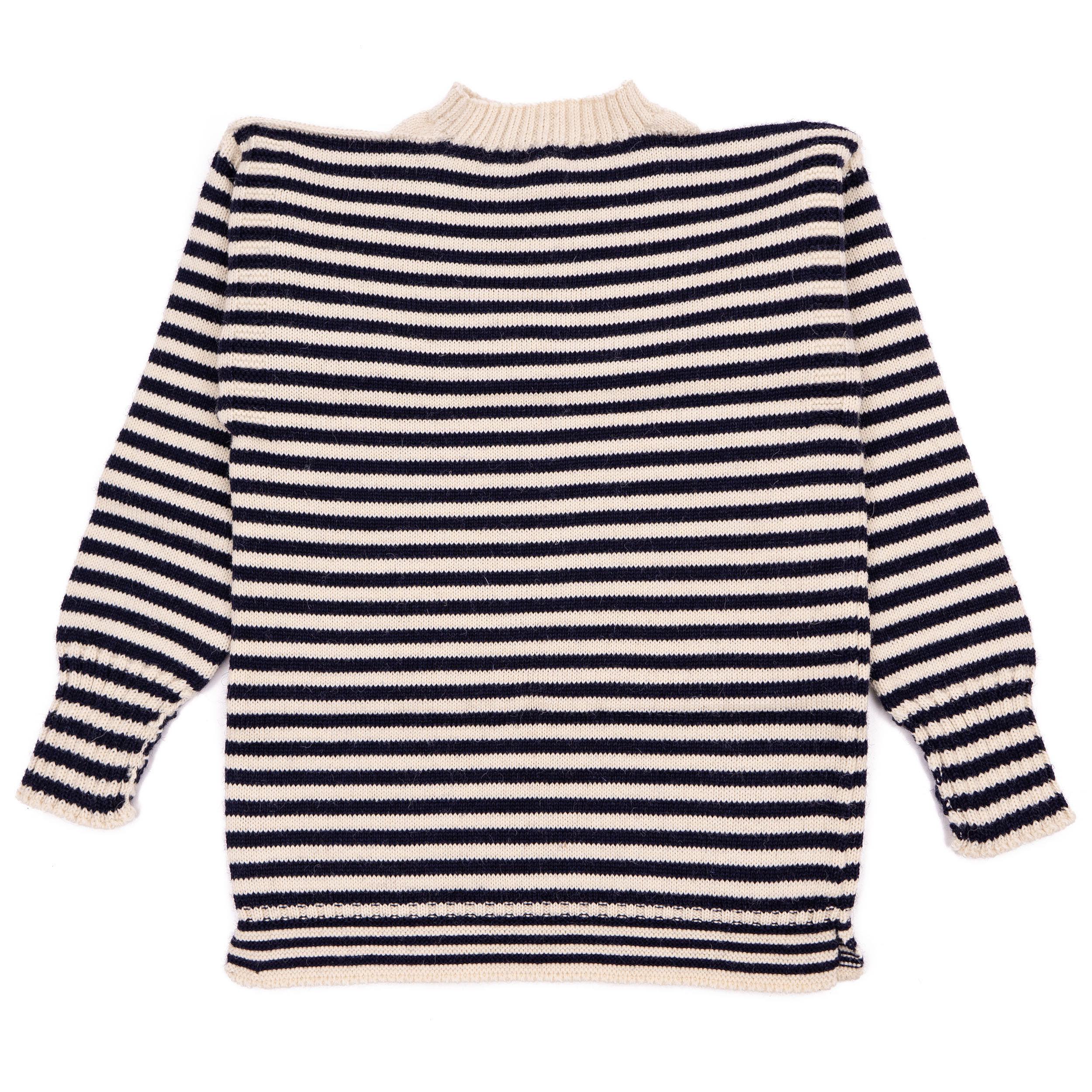 Carrier Company Le Tricoteur Premium Guernsey in Aran & Navy Stripe