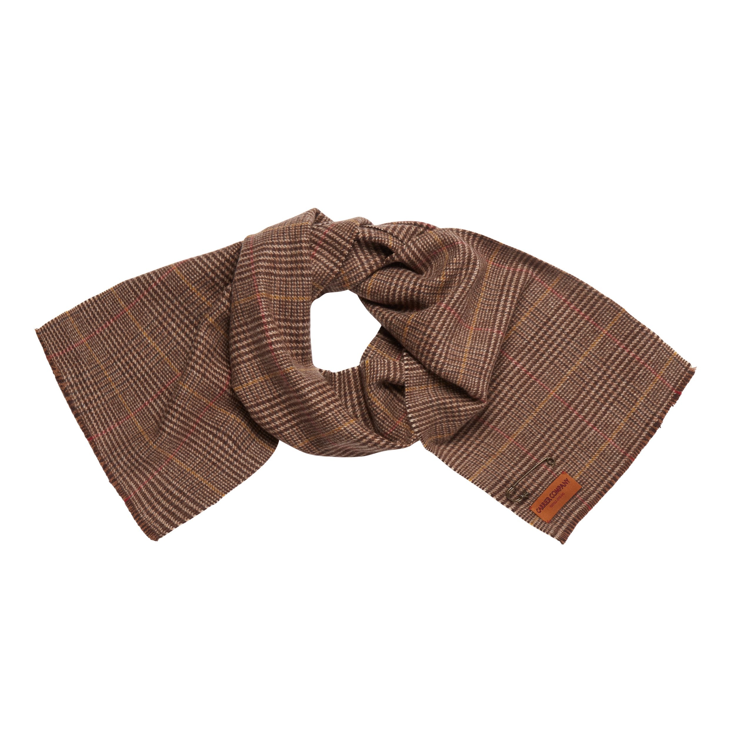 Carrier Company Cashmere Short Scarf in Gold Houndstooth