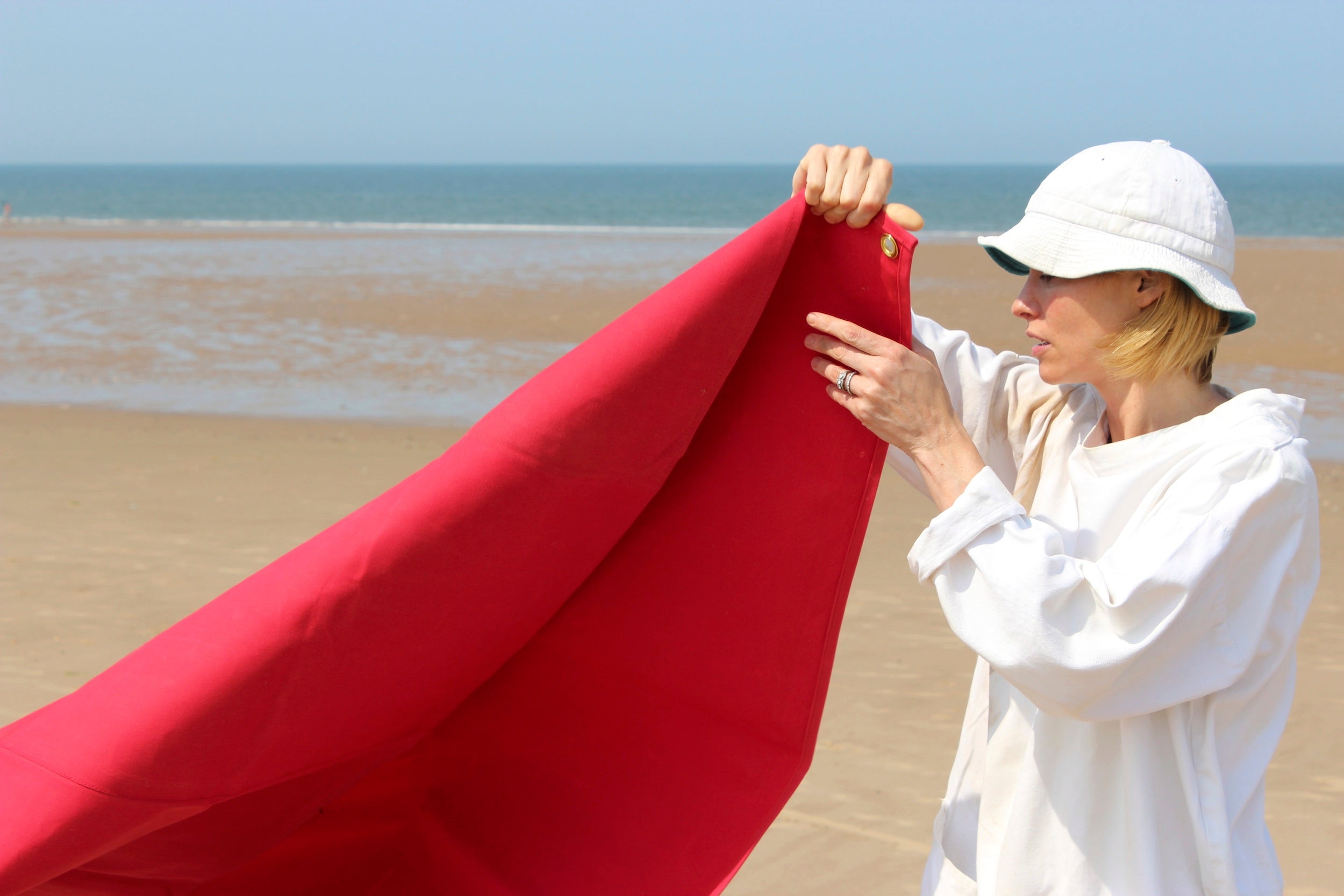 Woman wearing Carrier Company Traditional Norfolk Slop in White