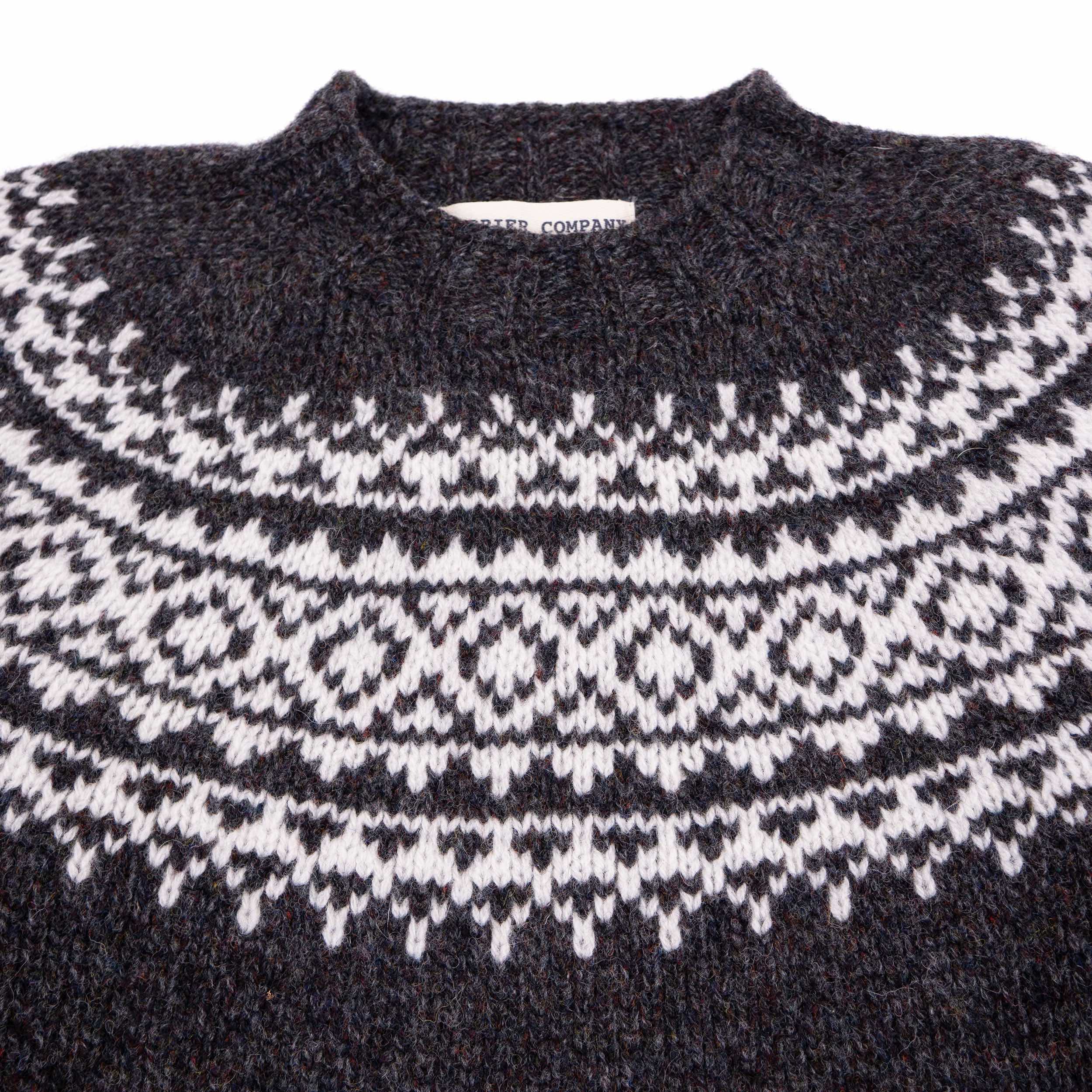 Carrier Company Heavy Yoke Crew Neck Sweater in Rock and Snow