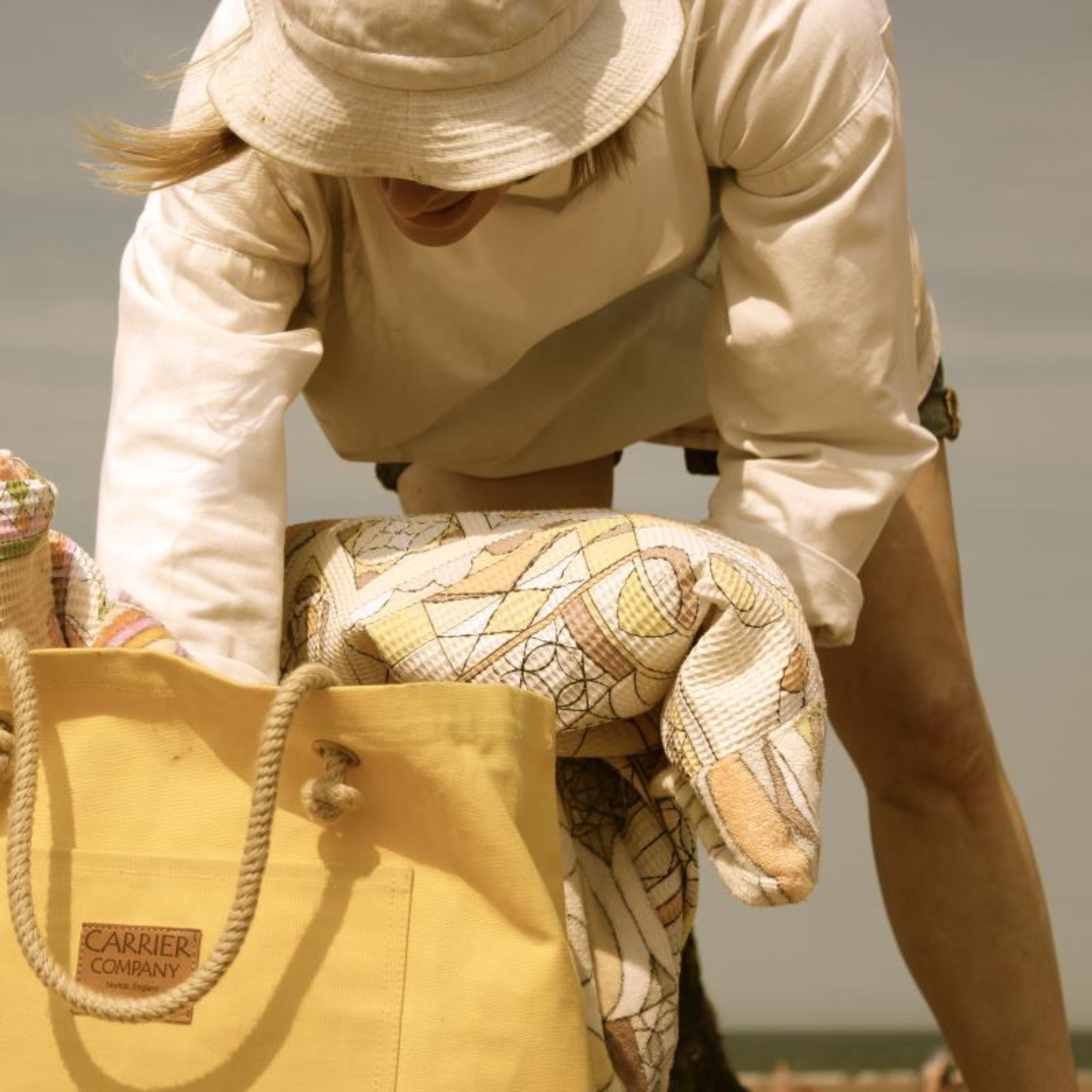 Carrier Company Beach Bag in Yellow Canvas