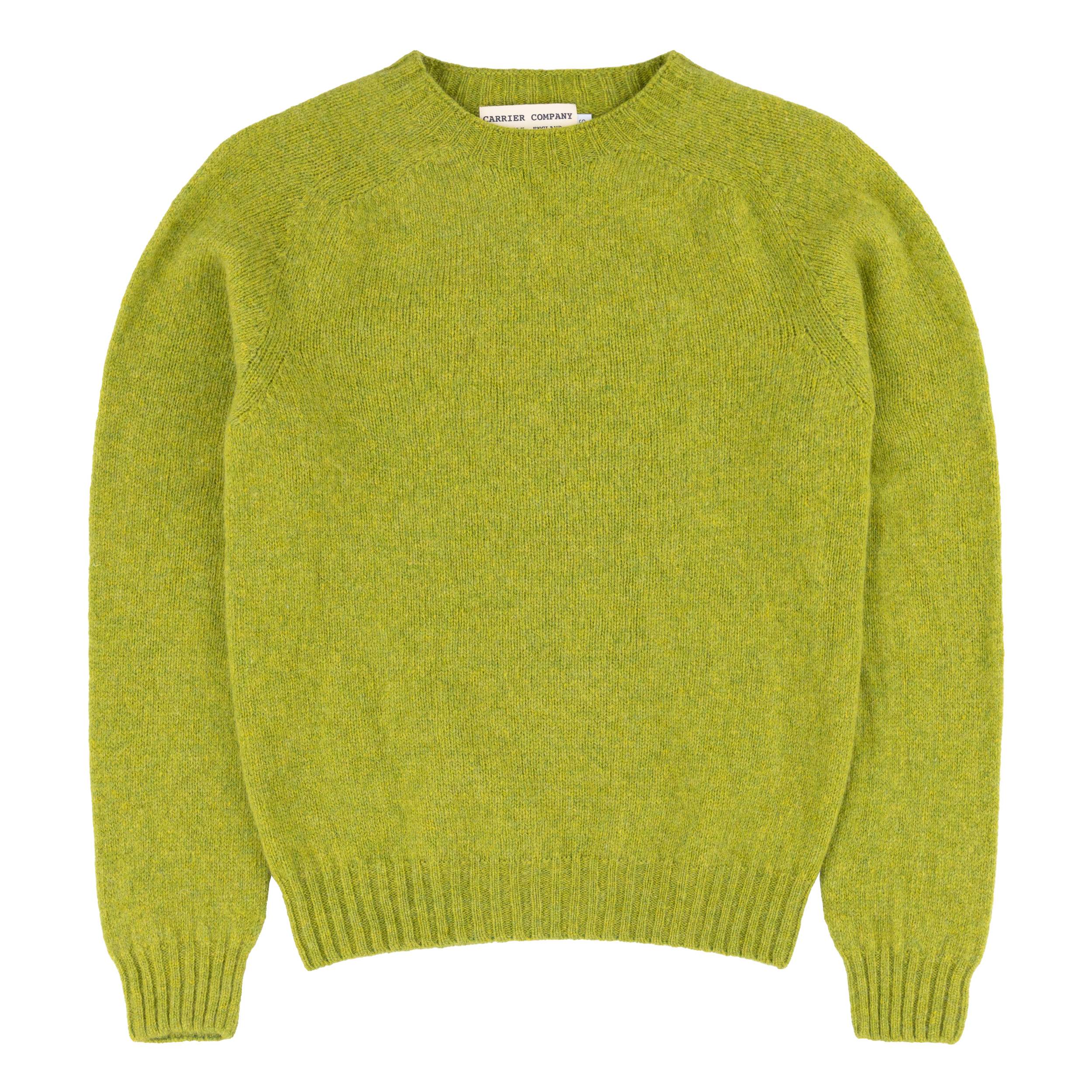 Carrier Company Shetland Lambswool Jumper in Lime