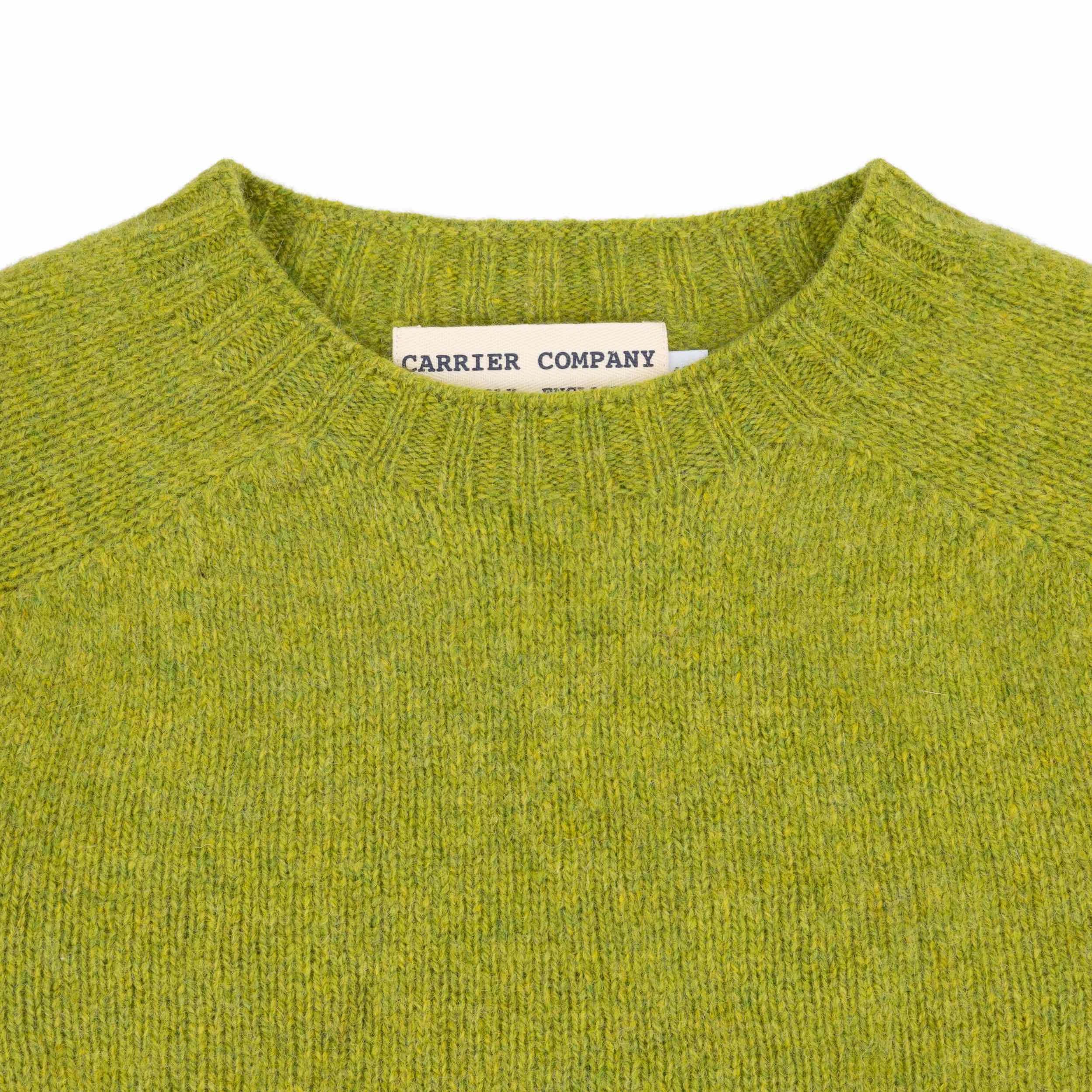 Carrier Company Shetland Lambswool Jumper in Lime