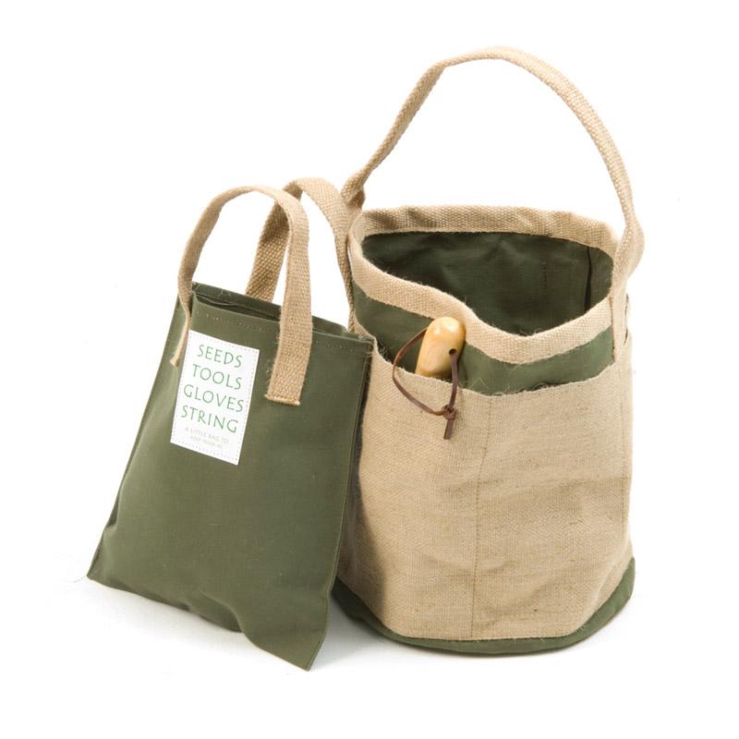 Carrier Company Gardener's Pail in Jute and Olive Canvas